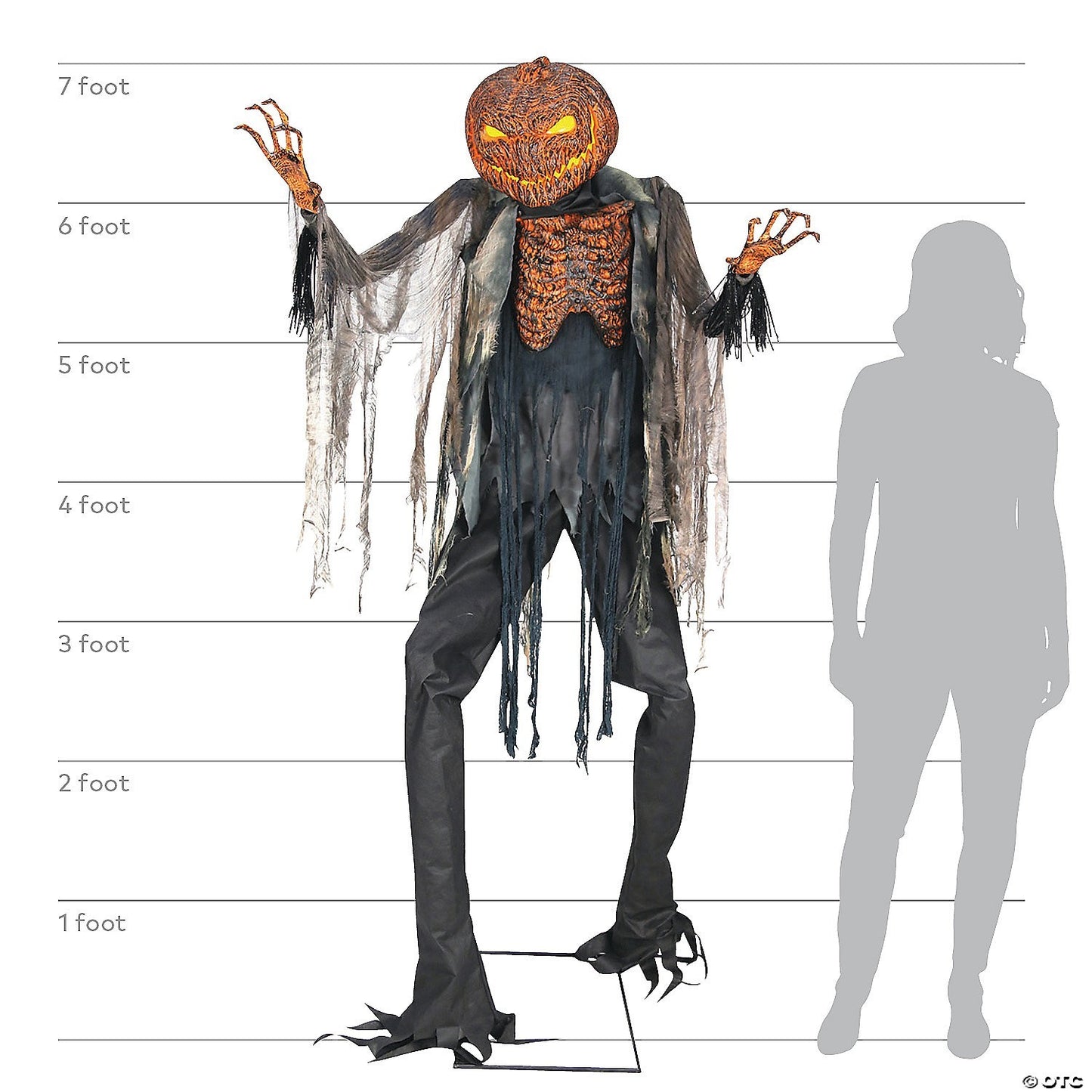 Life Size 7 Ft Scorched Scarecrow Animated Halloween Haunt Animatronic Prop