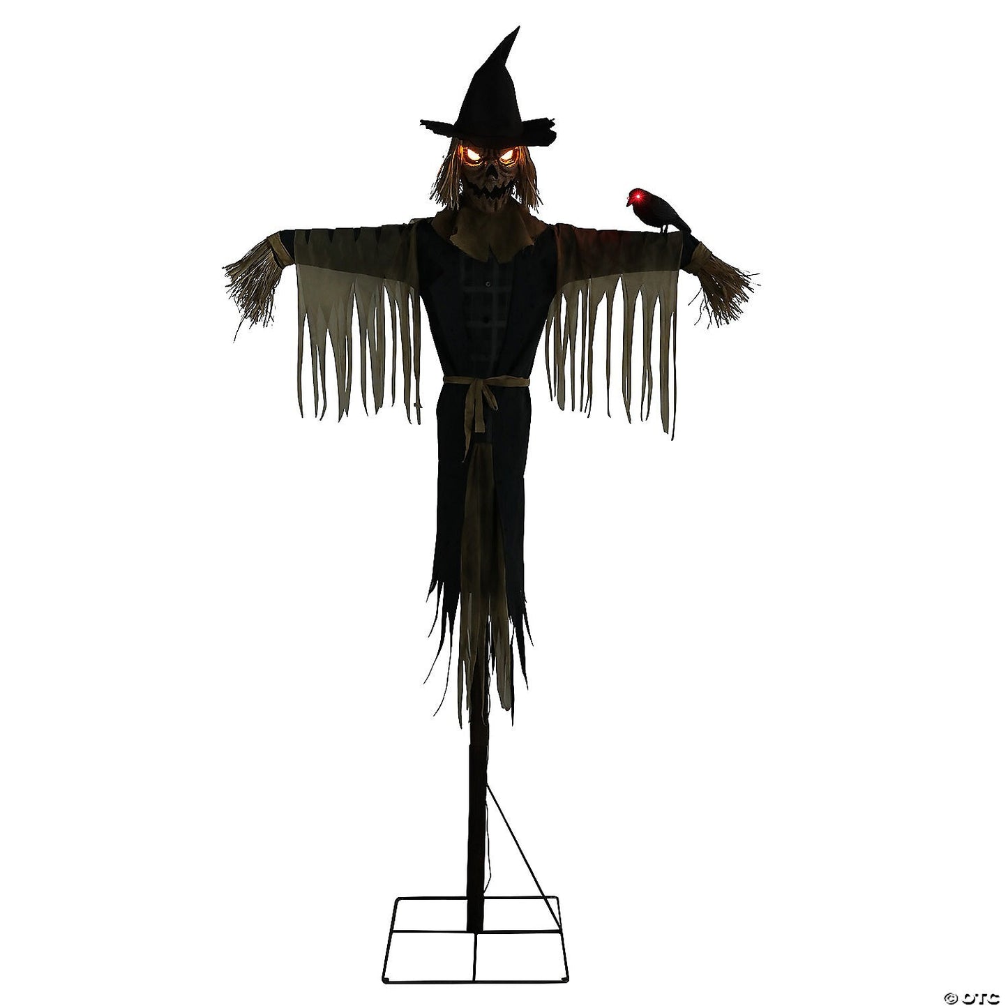 See Video! LifeSize Staked Scarecrow Raven Animated Outdoor Halloween Haunt Prop