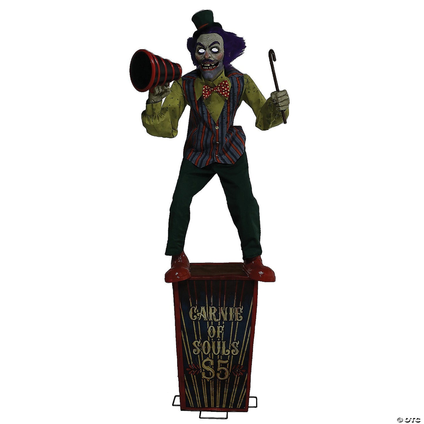 6 Ft Carnival Barker Clown Animatronic Halloween Circus Haunt Decor Prop Servo