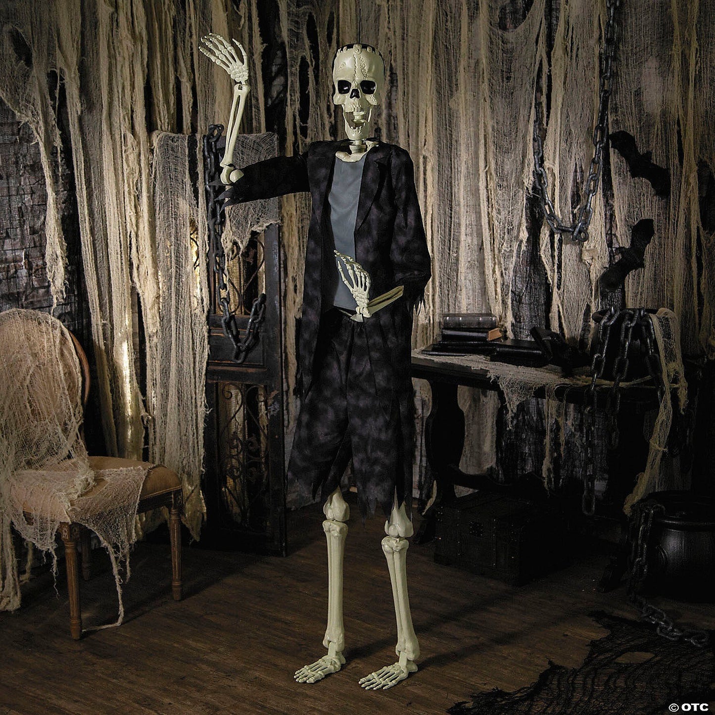 LifeSize 6 Ft Frankenstein Skeleton Posable Halloween Outdoor Decor Haunt Prop