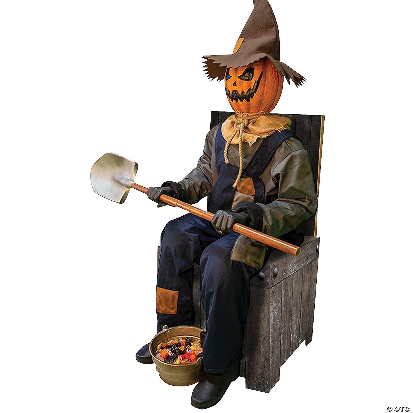 See Video! Jack Pumpkin Scarecrow Greeter Animated Halloween Decor Prop Outdoor