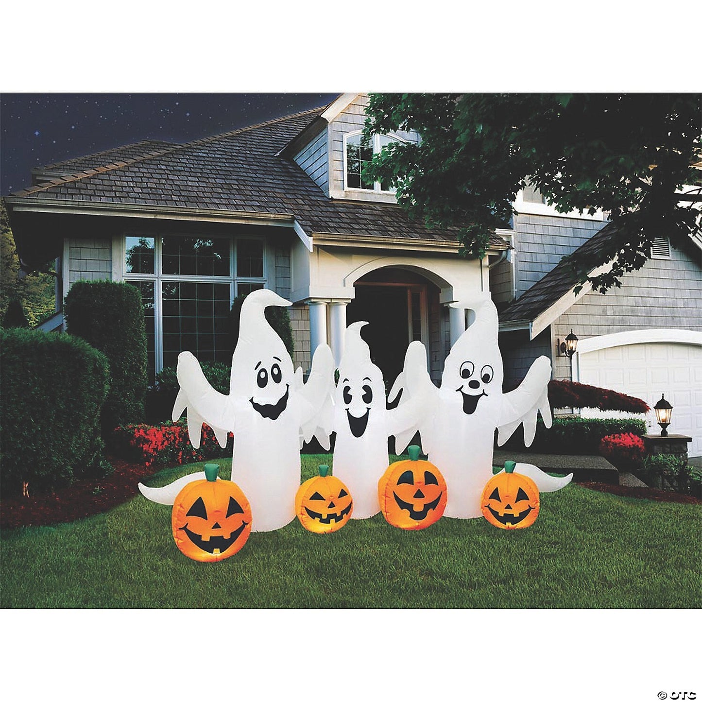 6 Ft Inflatable Ghost & Pumpkins Outdoor Halloween Yard Decoration Airblown Prop