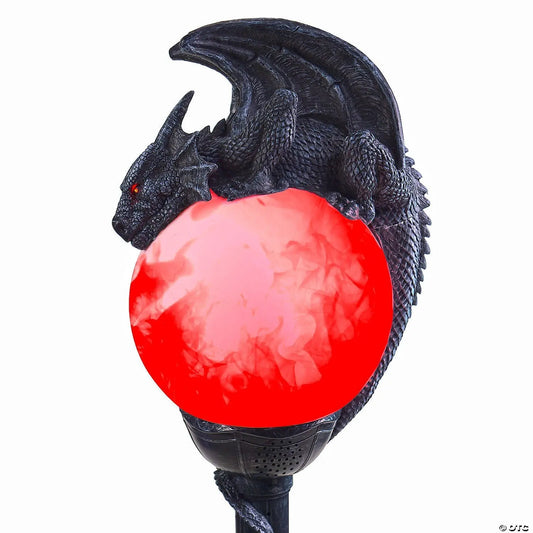 6 Ft Flaming Dragon Lamp Post with Sound