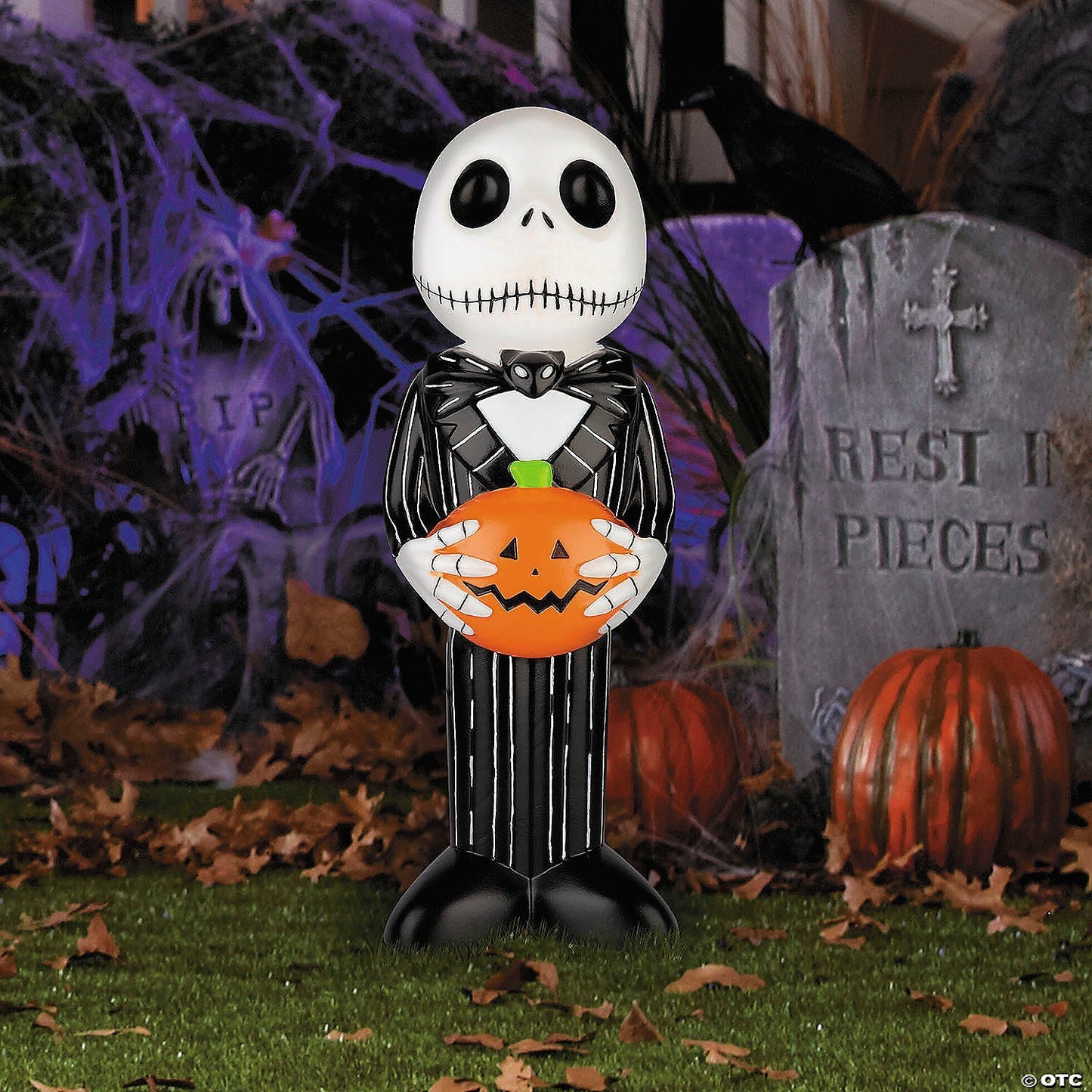 2 Ft Jack Skellington Lighted Blow Mold Nightmare Christmas Halloween Decoration