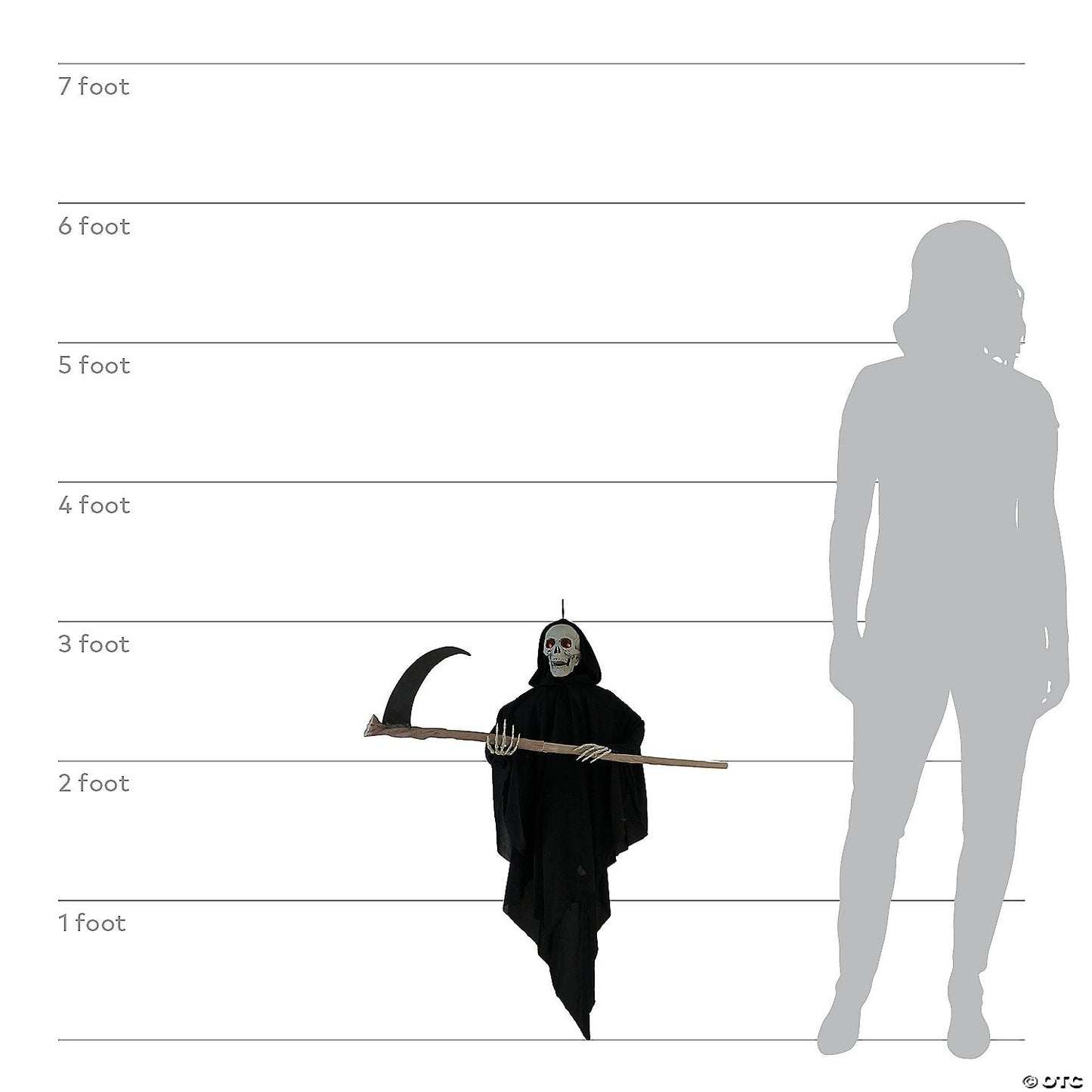 3 Ft Hanging Reaper Animated Halloween Decoration Outdoor Haunt Yard Prop Grave