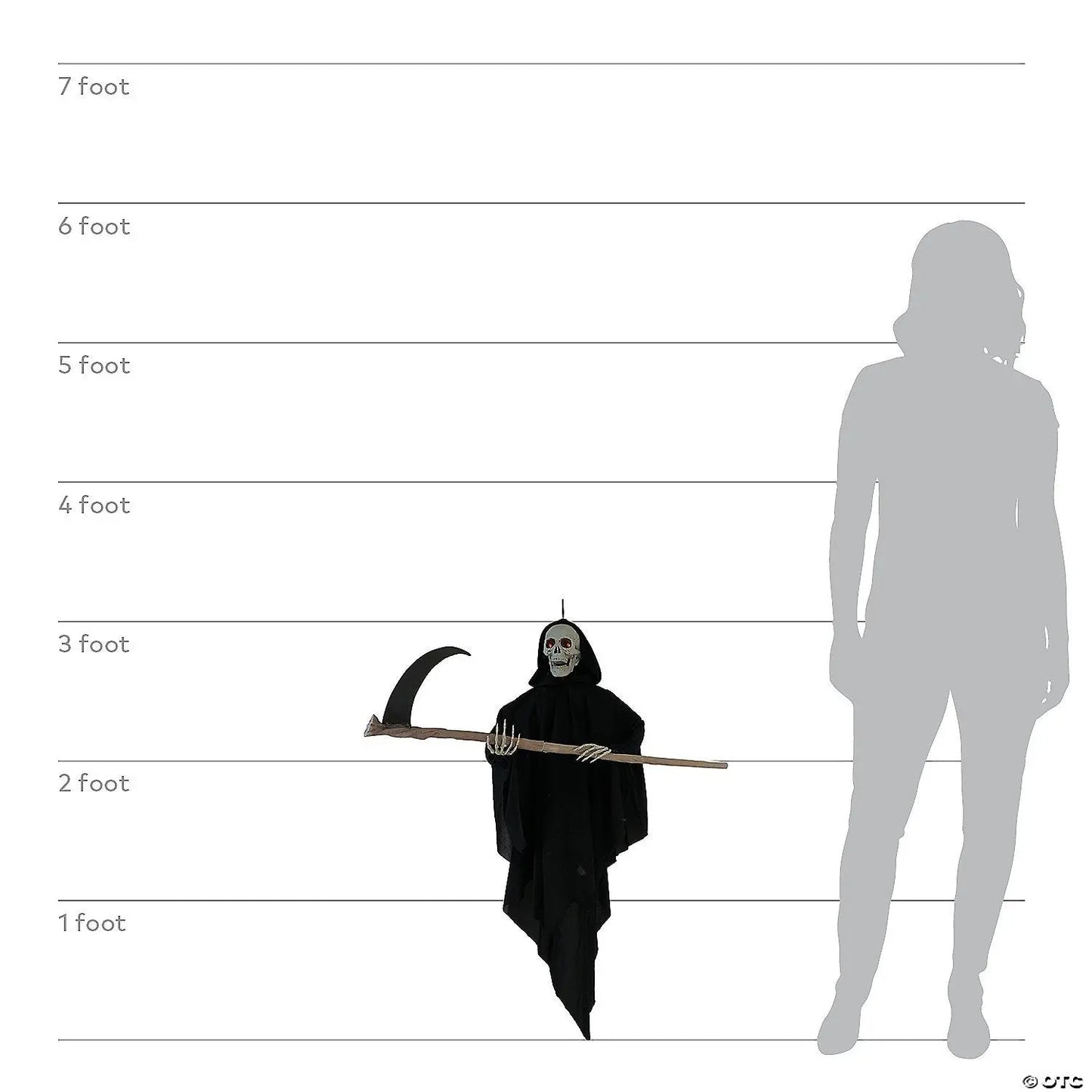 3 Ft Hanging Grave Reaper Animated