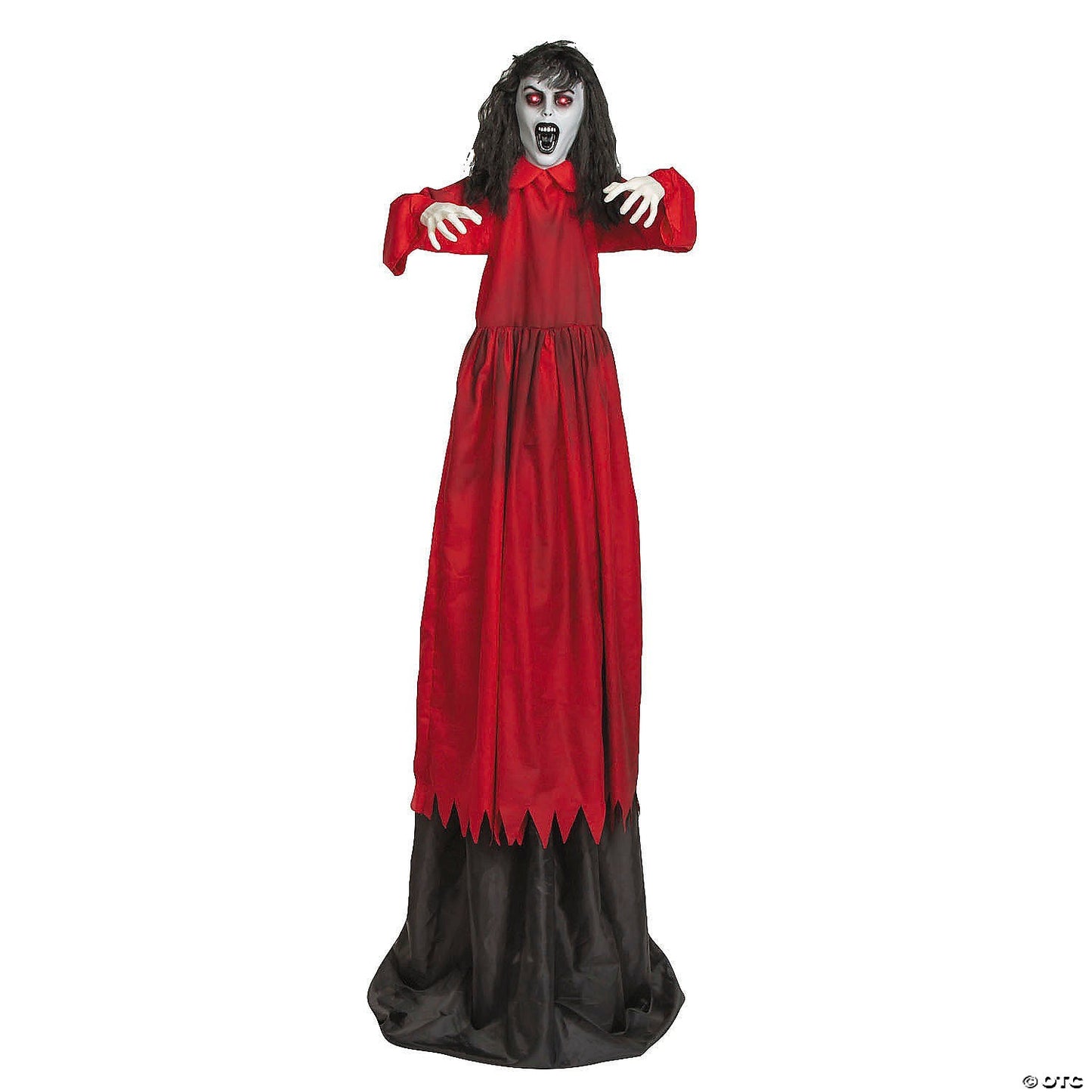 5 Ft 10" Animated Red Dress Ghost Spirit Up & Down Halloween Decor Haunt Prop