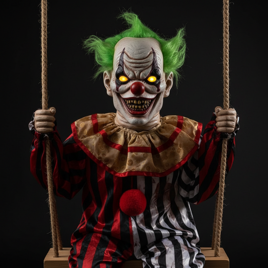 Swinging Chuckles the Clown Animated Halloween prop