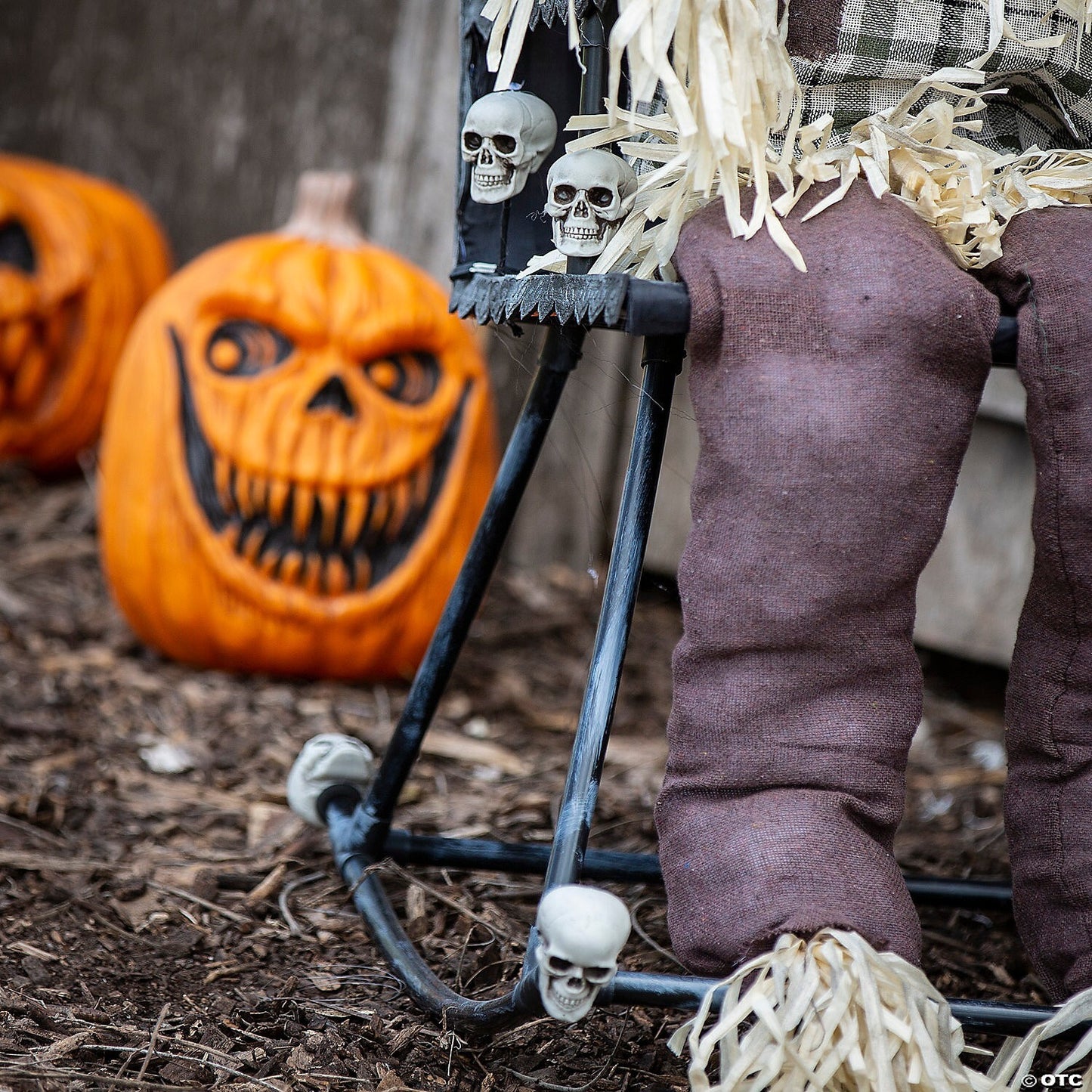 See Video! 4 Ft Rocking Scarecrow Animated Halloween Haunt Decoration Porch Prop