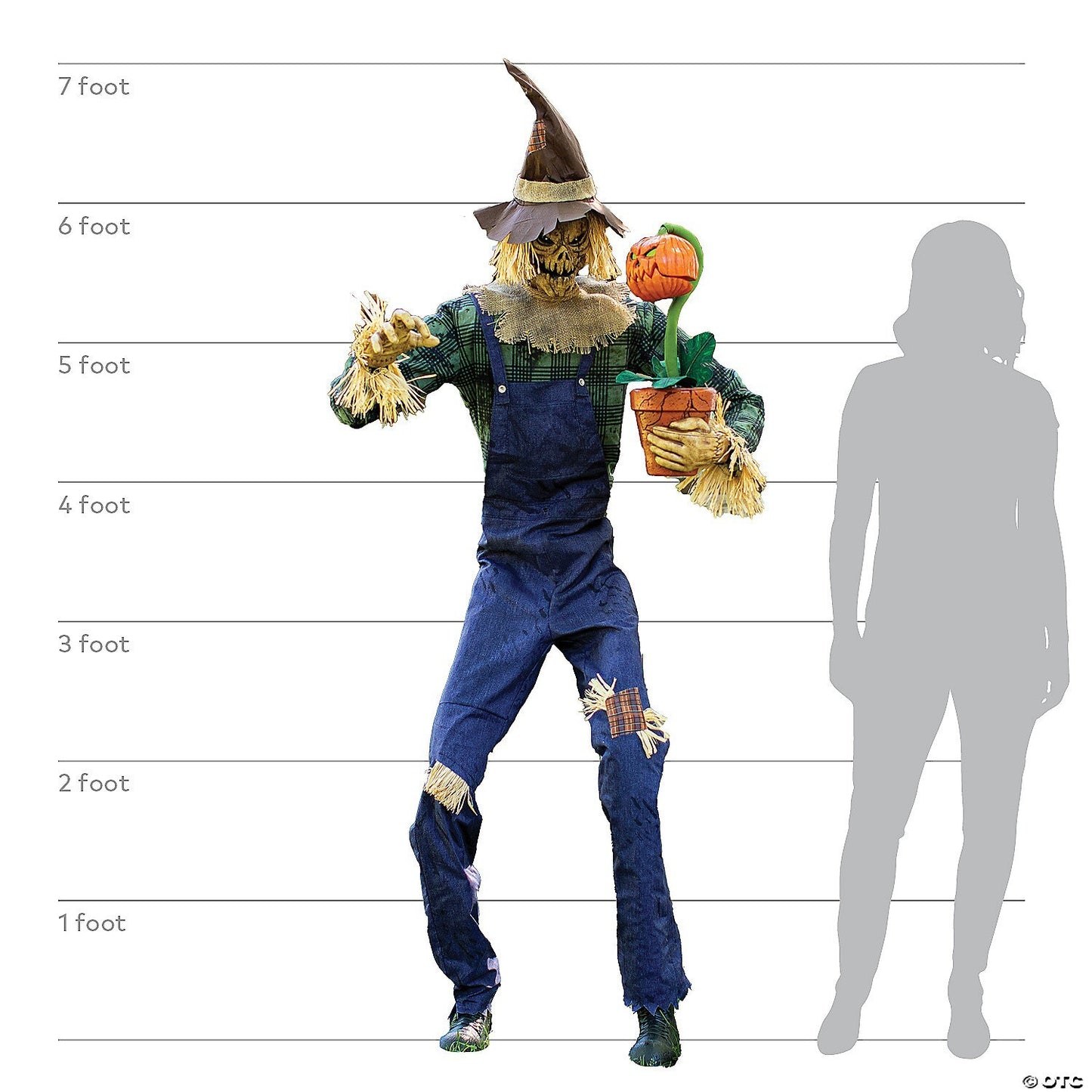 Life Size Animatronic 7 Ft Rotten Harvester Halloween Scarecrow Haunt Prop Decor