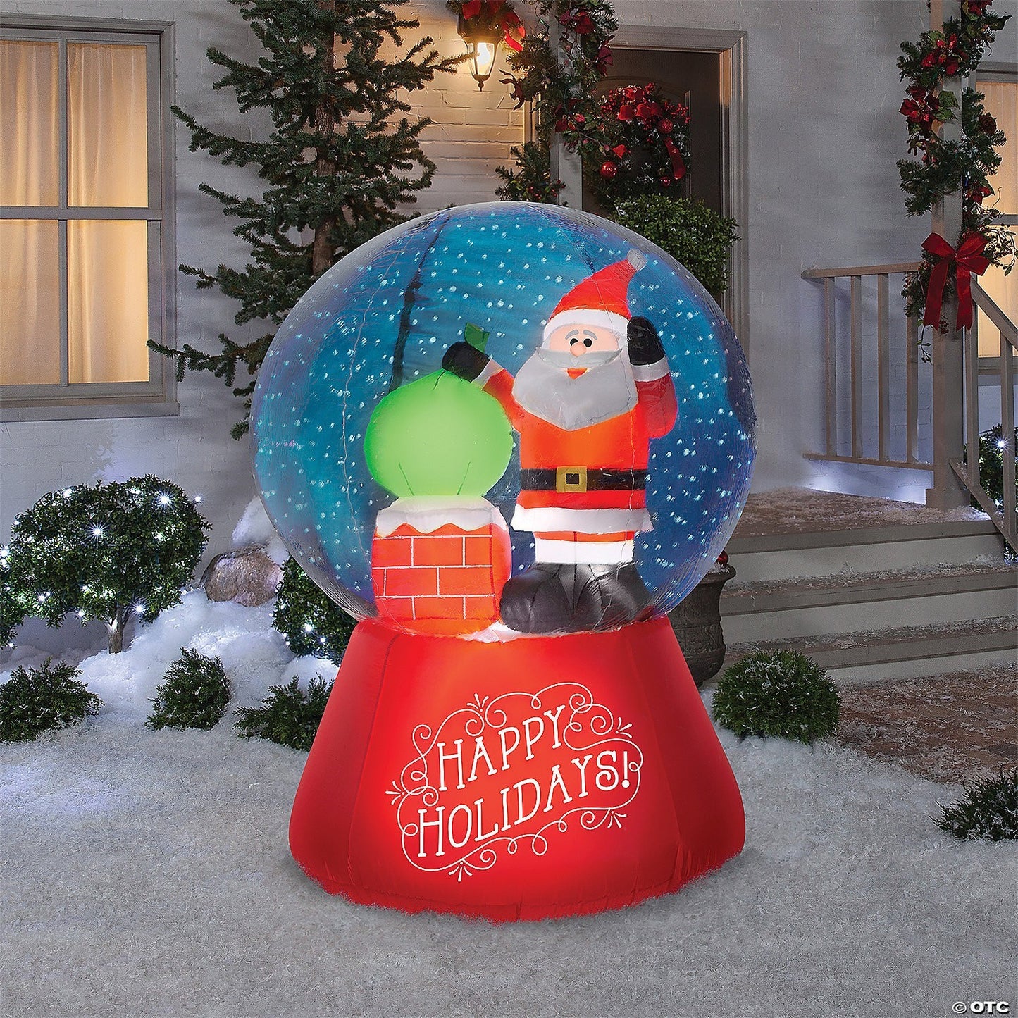 5.6 Ft Animated Santa Snow Globe Christmas Inflatable Outdoor Yard Decor Lighted