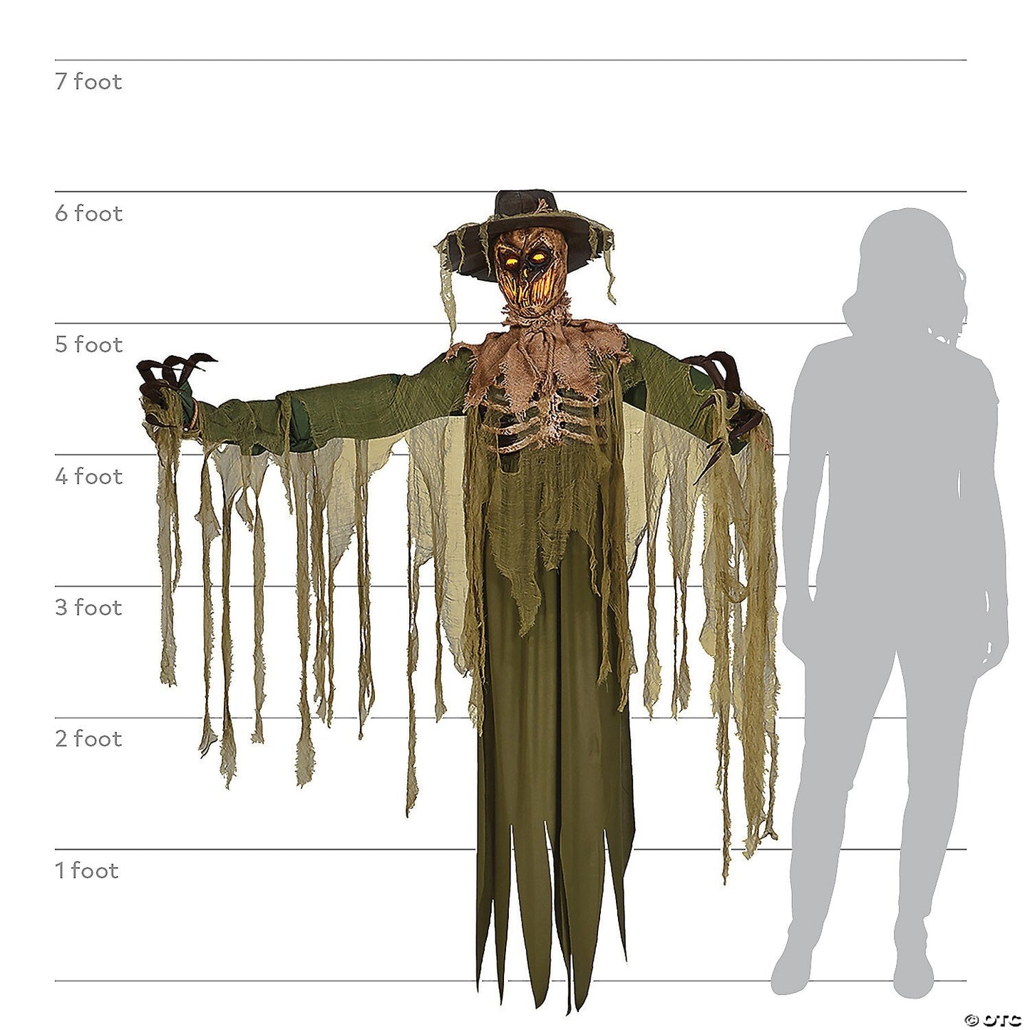 See Video! LifeSize Inferno Scarecrow Animated Halloween Haunted Prop Decoration