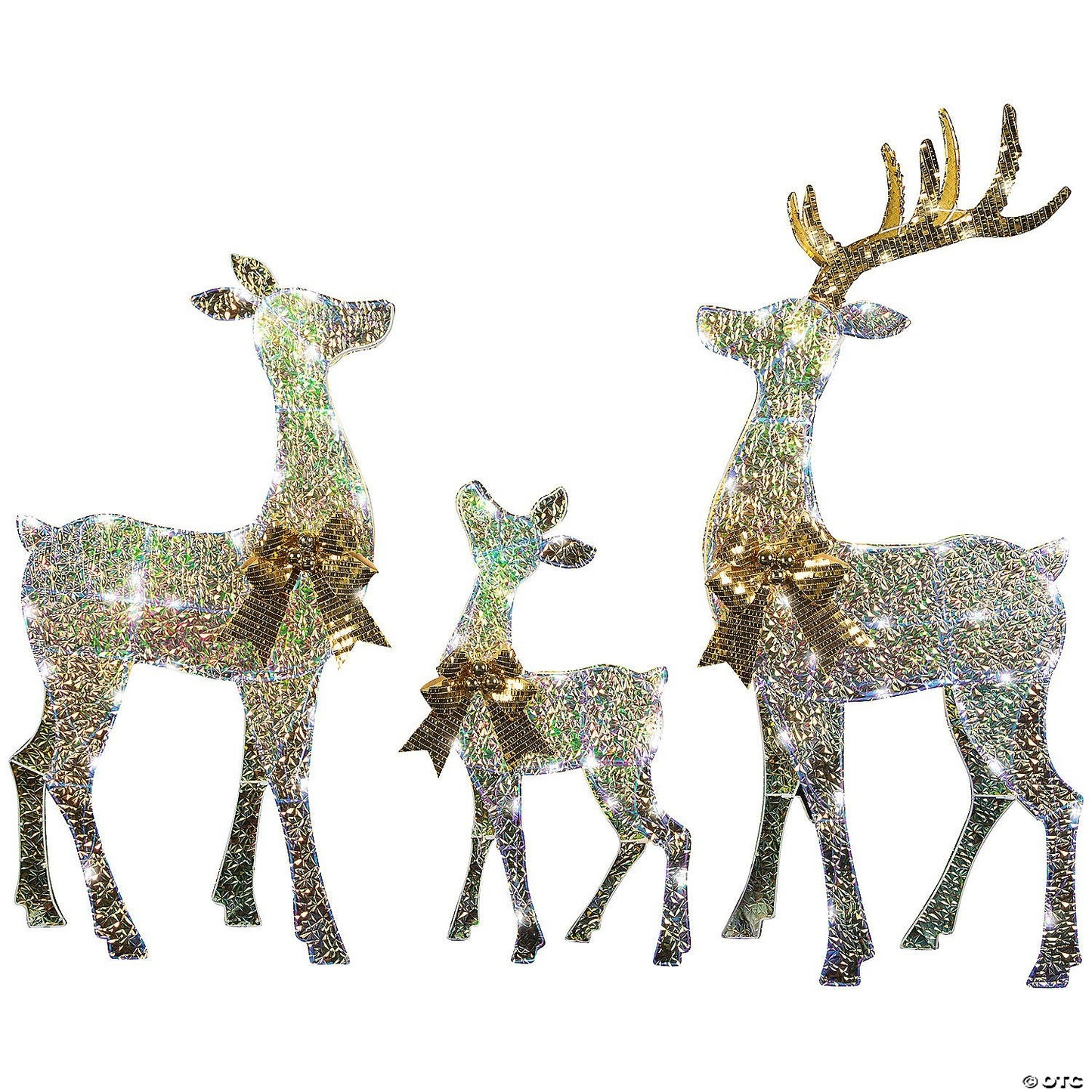 51" Lighted Reindeer Set of 3 Christmas Outdoor Yard Decoration LED Lights Prop