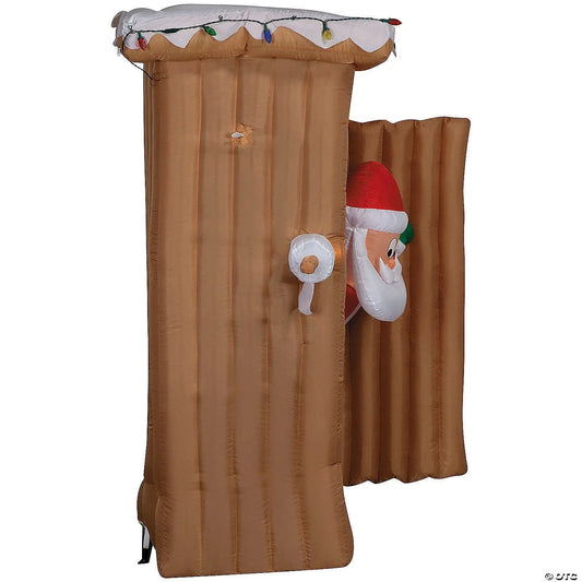6 Ft Animated Santa in Outhouse Inflatable