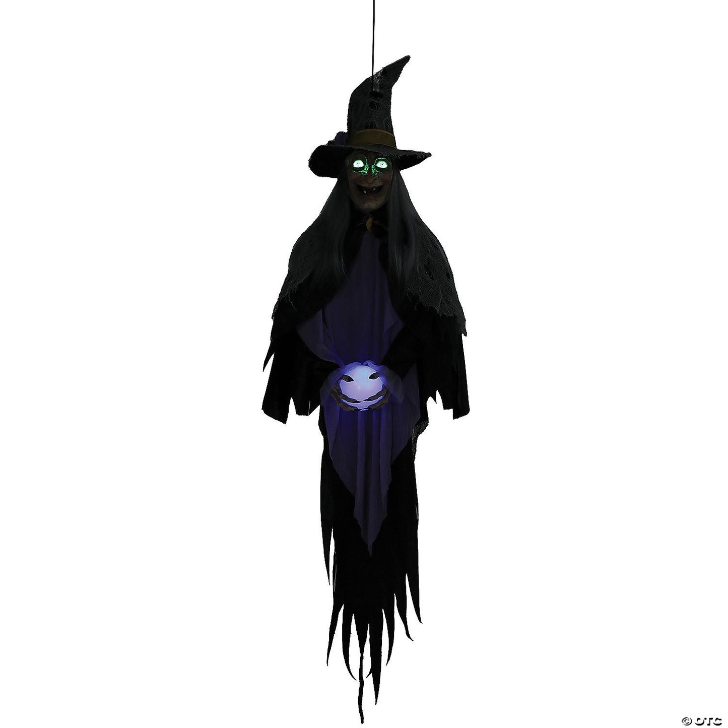 Life Size 5 Ft Witch w Crystal Ball Animated Halloween Decor Haunt Porch Prop