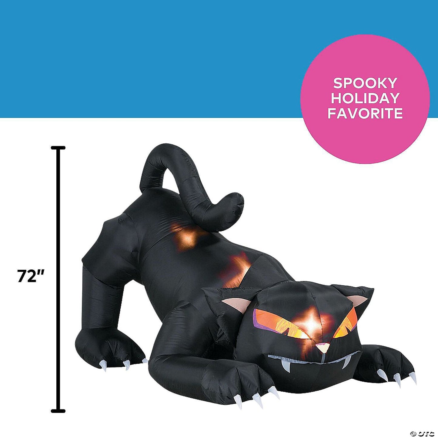 6' Black Cat Animated Inflatable Outdoor Halloween Yard Decoration Airblown Prop