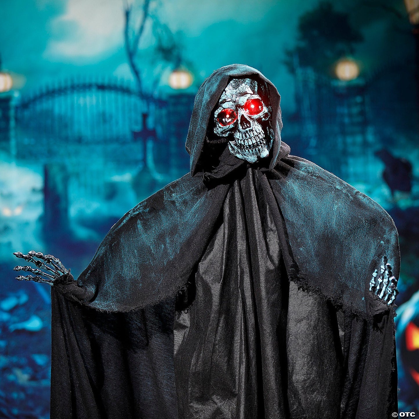 See Video! LifeSize Death Skeleton Statue Animatronic Halloween Haunt Yard Prop