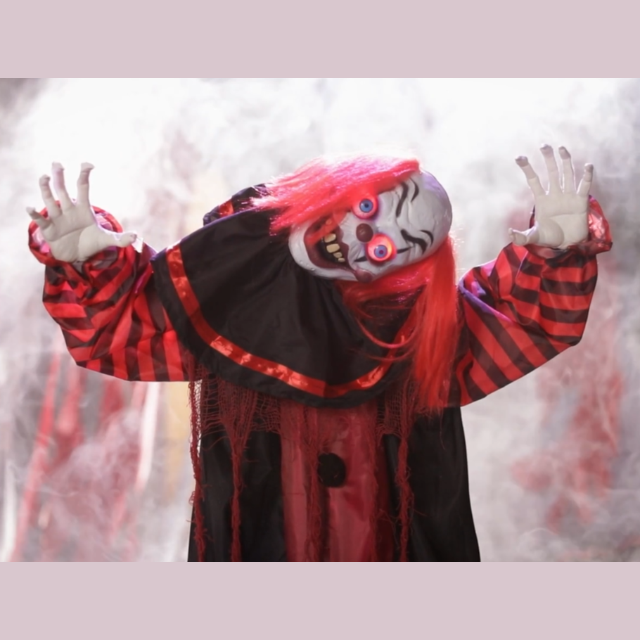 5 Ft Animated Head Twisting Clown