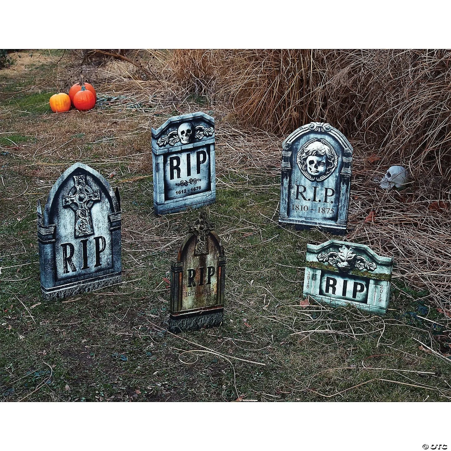 5 Pc Photo Realistic Tombstone Set