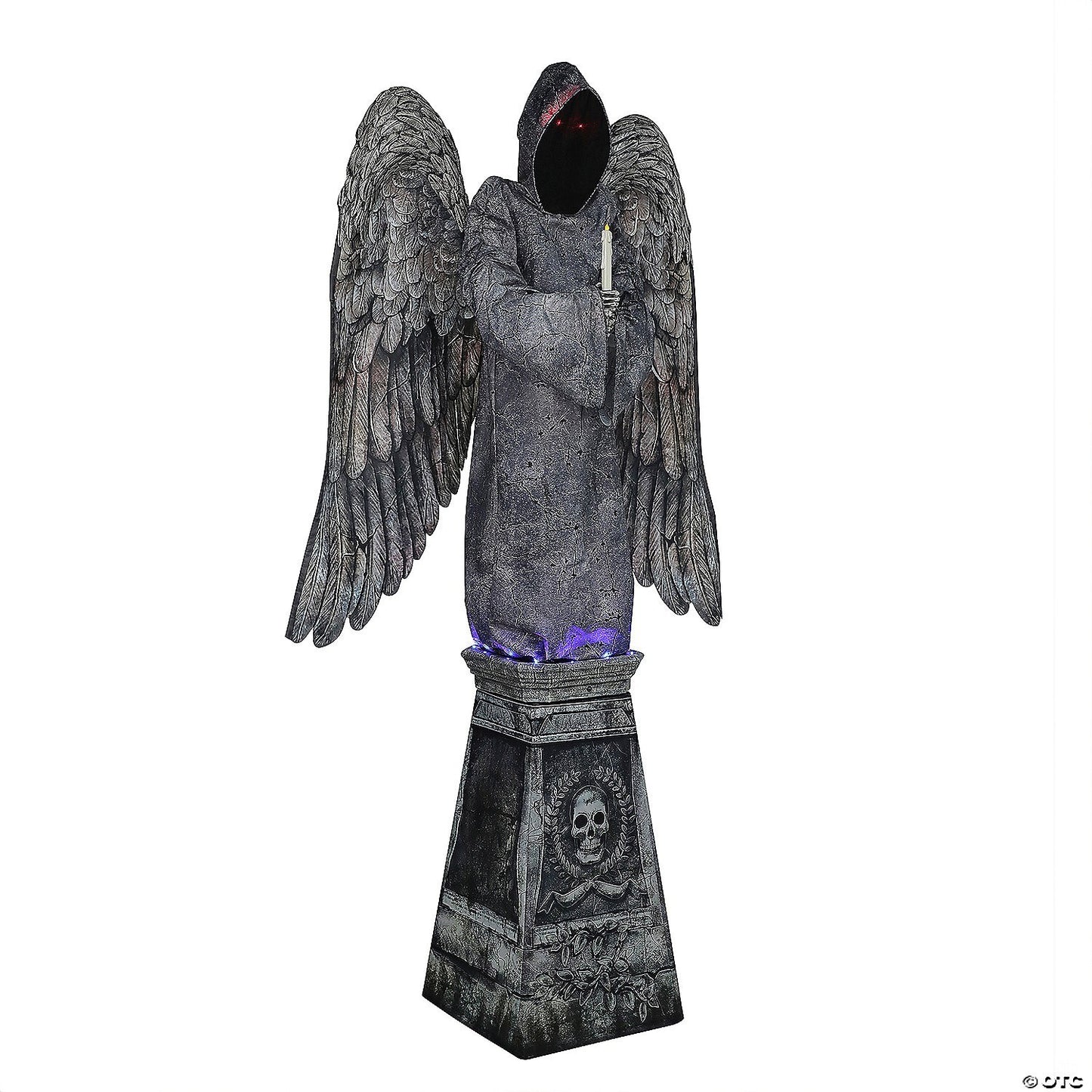 See Video LifeSize 8' Cemetery Angel Grave Animatronic Halloween Haunt Prop Tomb