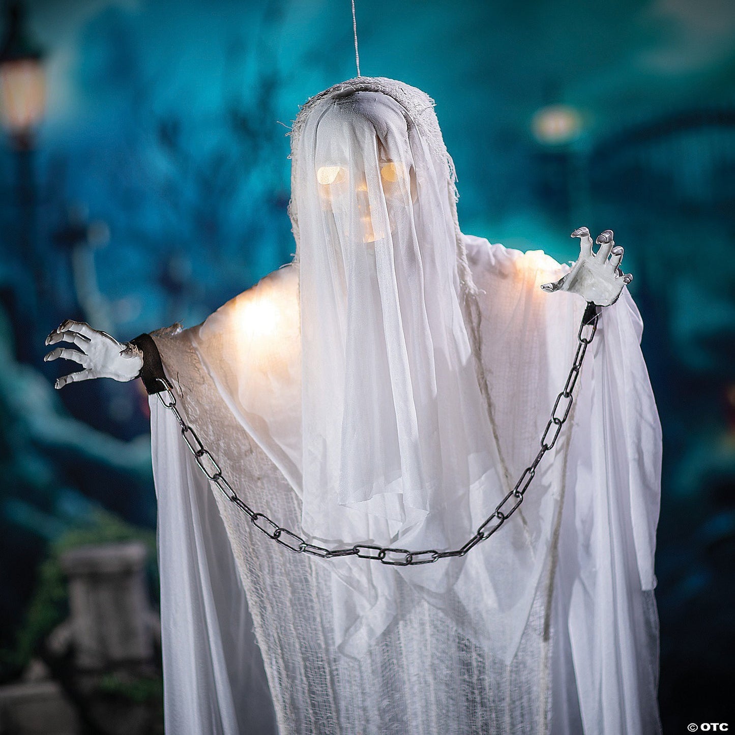 5 Ft Chained Skeleton Grim Reaper Animated Halloween Decor Outdoor Haunted Prop