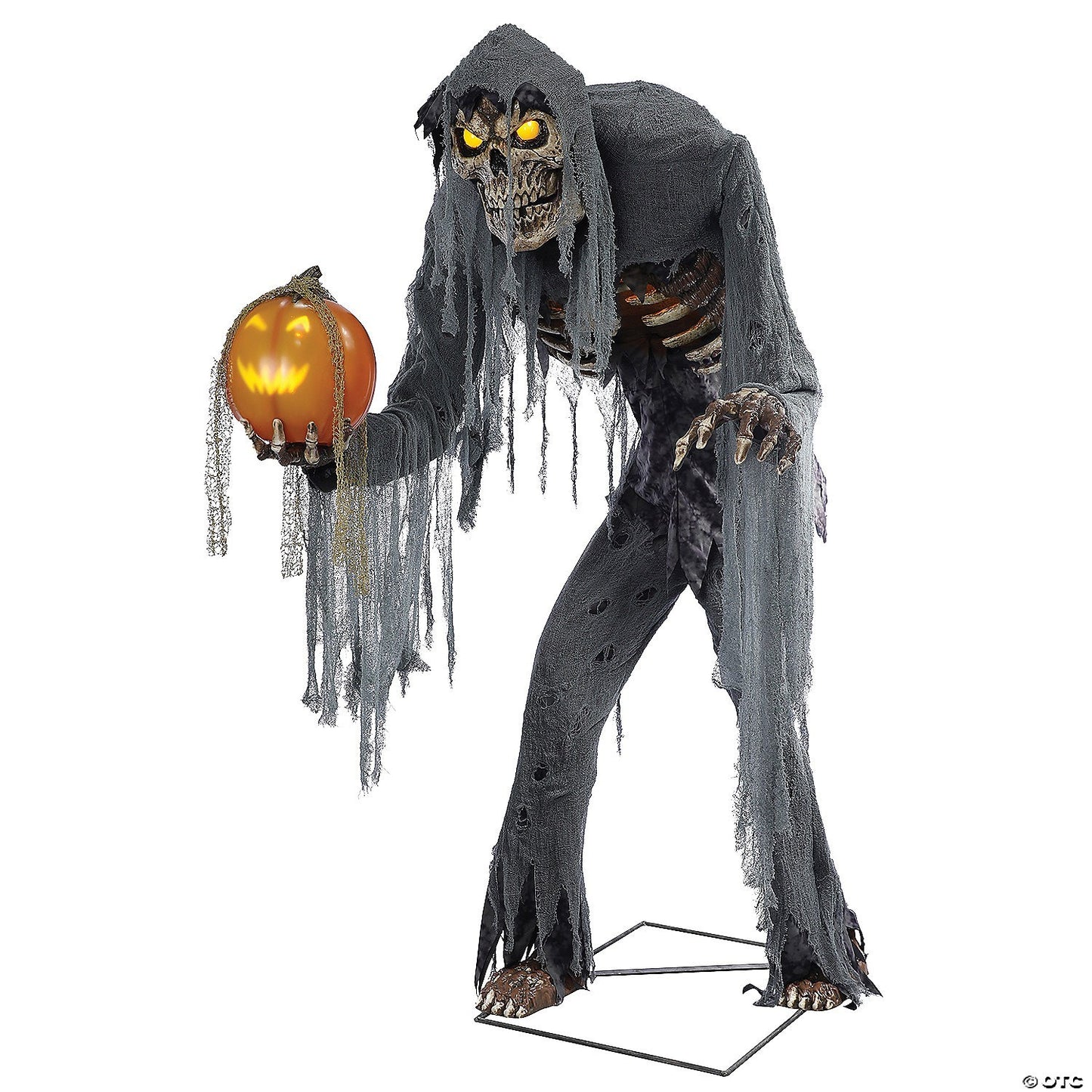LifeSize 7 Ft Prowling Jack Skeleton Animatronic Halloween Haunted Prop Animated