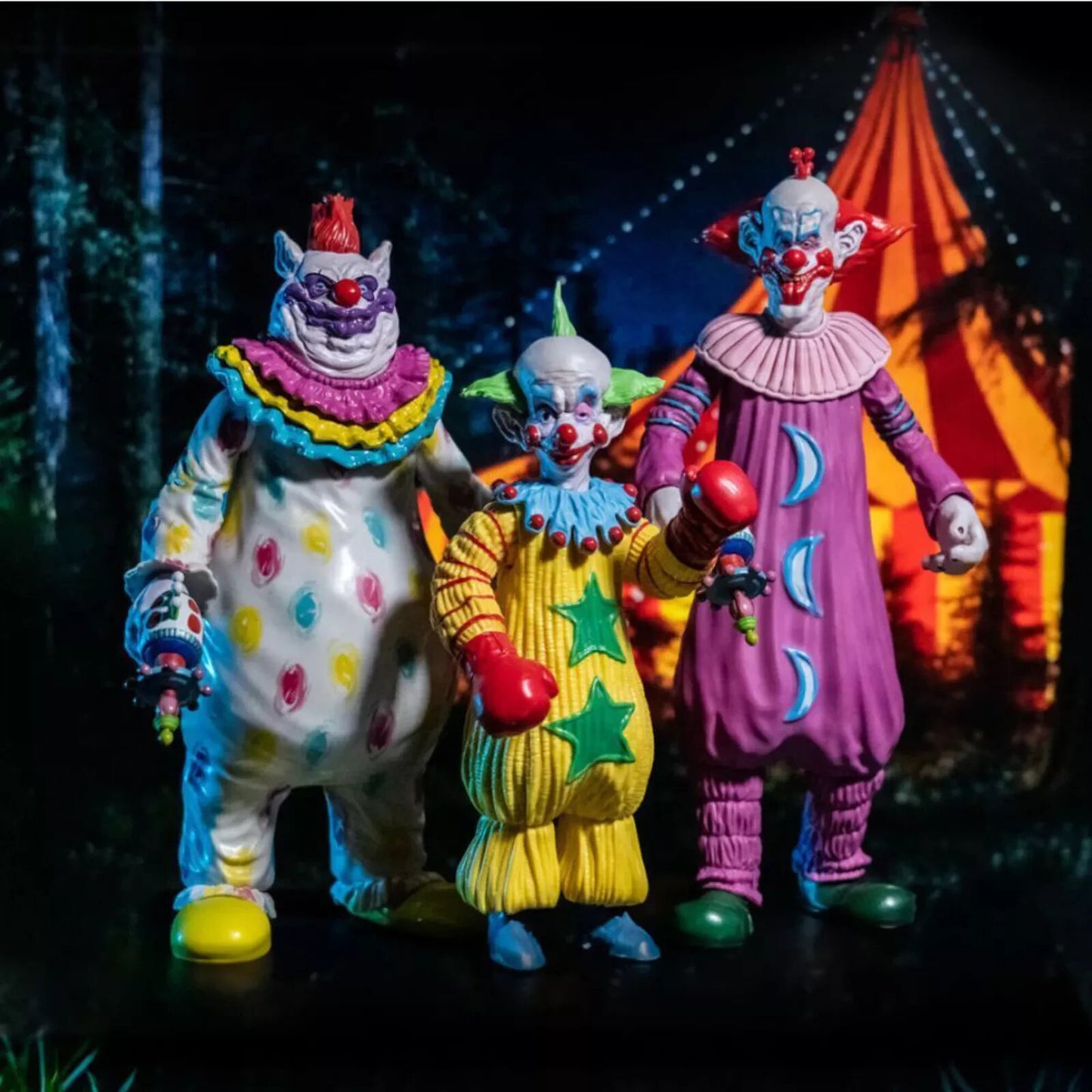 SCREAM GREATS KILLER KLOWNS FROM OUTER SPACE Fatso Slim & Shorty Figures Collect