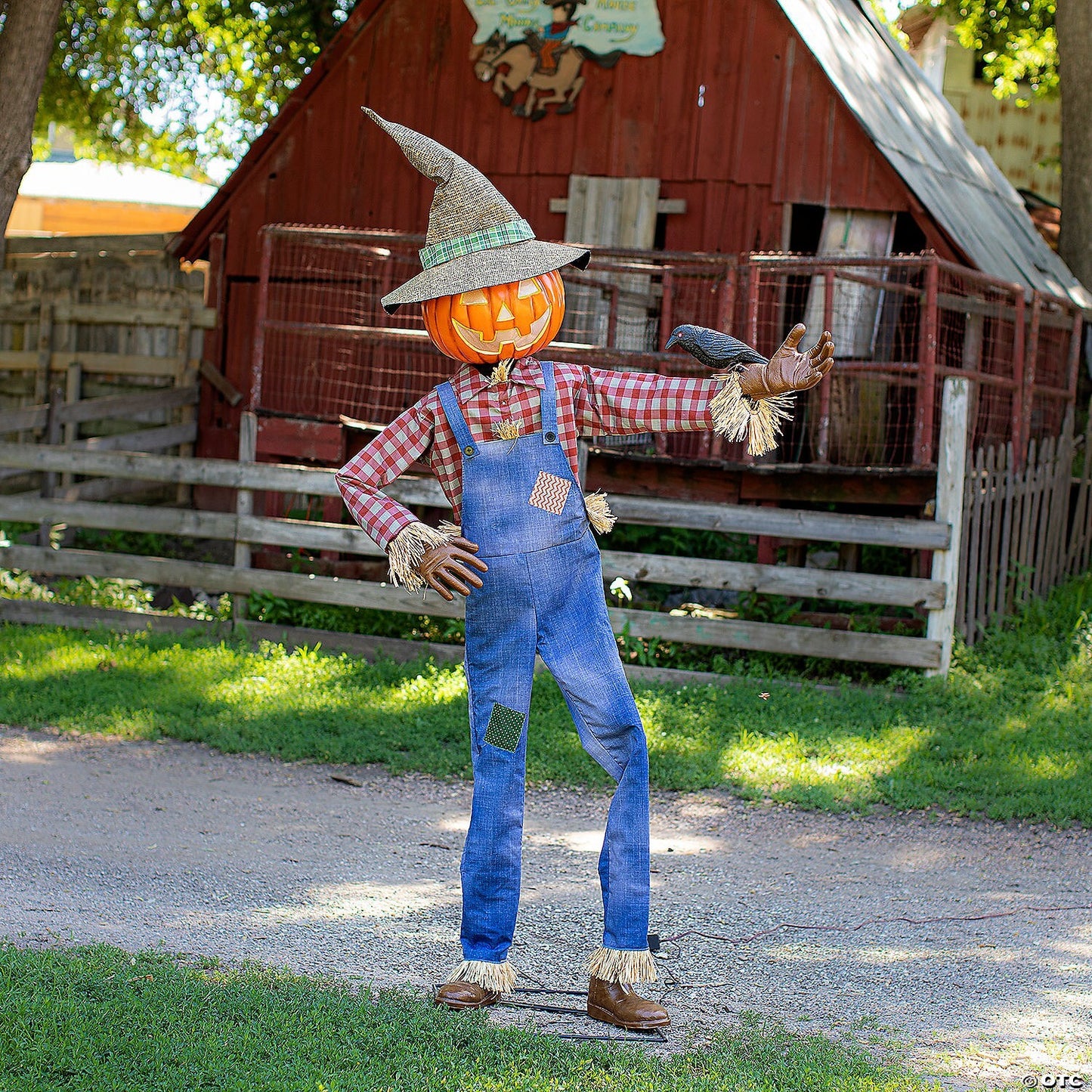 See Video LifeSize Pumpkin Scarecrow Animated Halloween Porch Decoration Outdoor