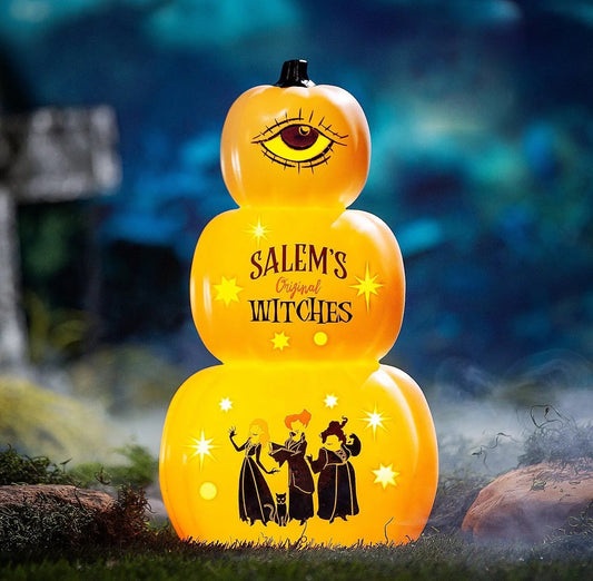 18" Hocus Pocus Lighted Stacked Pumpkins