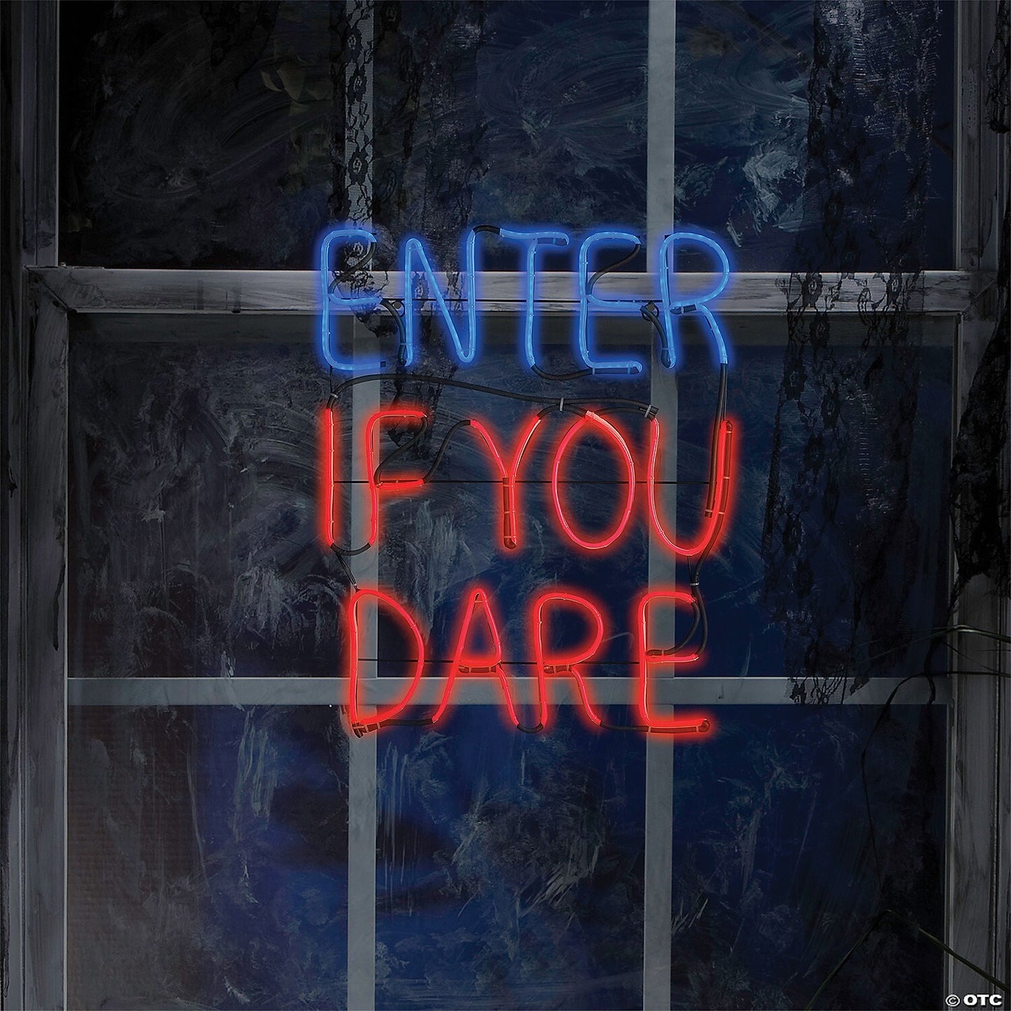 20" Lighted Neon ENTER IF YOU DARE Sign Halloween Decoration Outdoor Haunt Prop