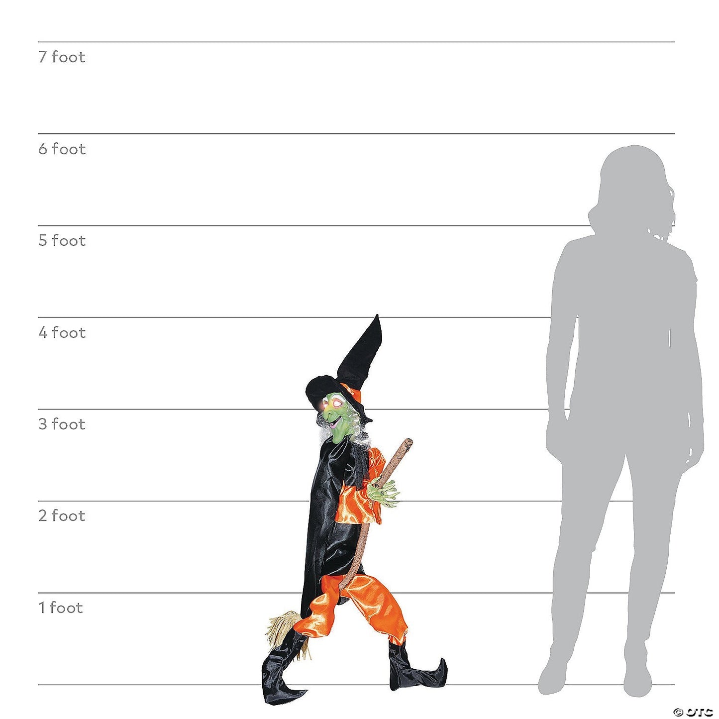 48" Leg Kicking Wicked Witch Animated Halloween Decoration Haunted Prop Outdoor