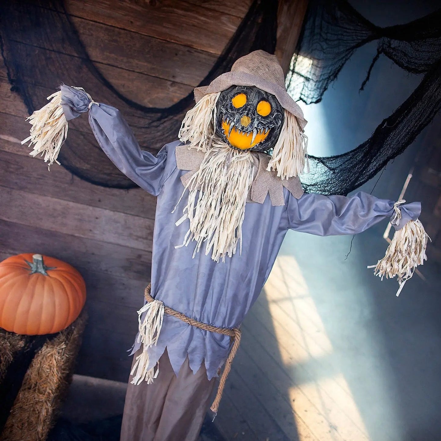 6 Ft Standing Scarecrow Pumpkin Ghoul