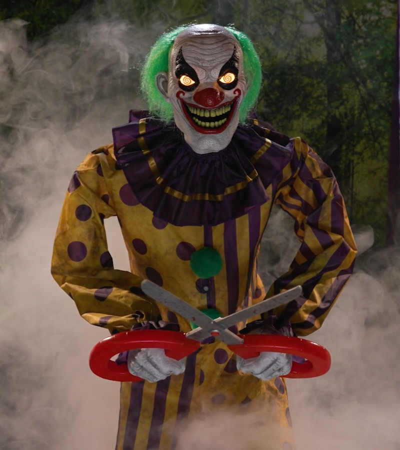 6 Ft Evil Snippers Clown Animatronic Halloween Spirit Haunt Prop 2025 Scissors