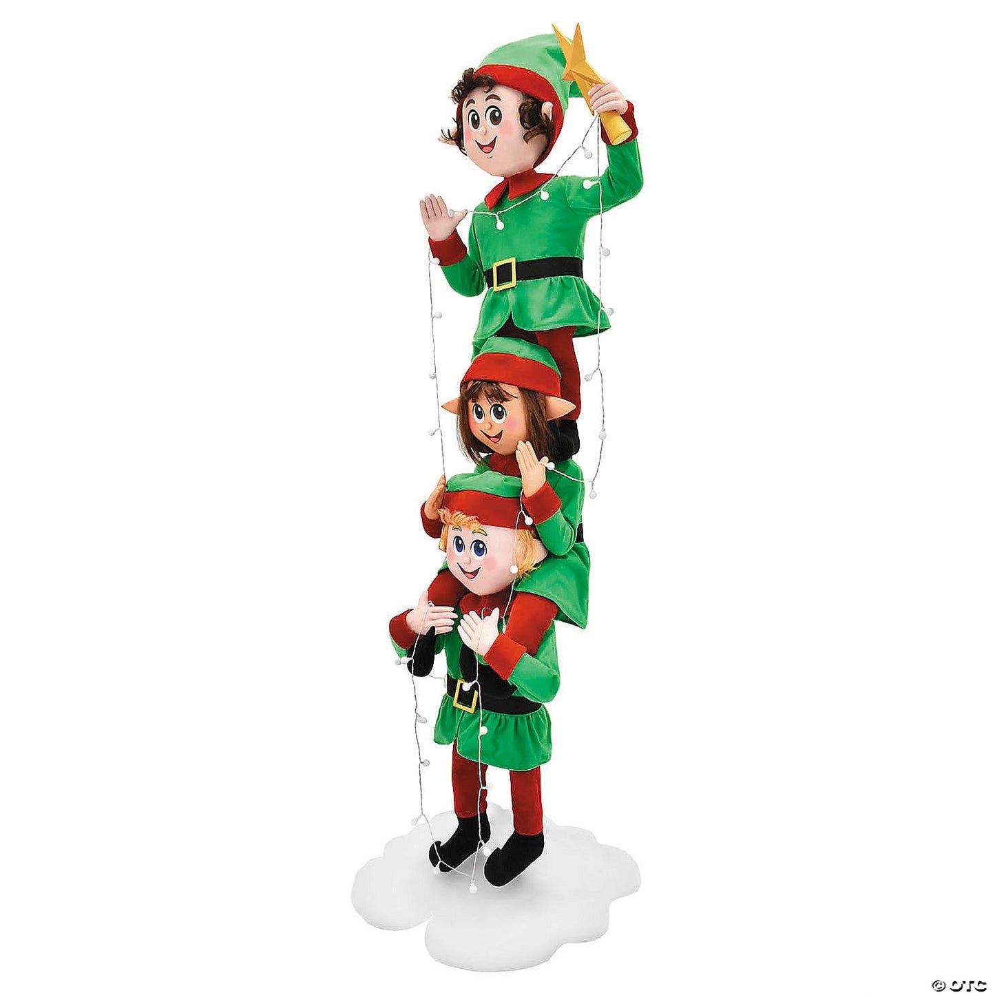 6.5 Ft Elf Stack Animated Lights & Sound Outdoor Christmas Yard Decoration Porch