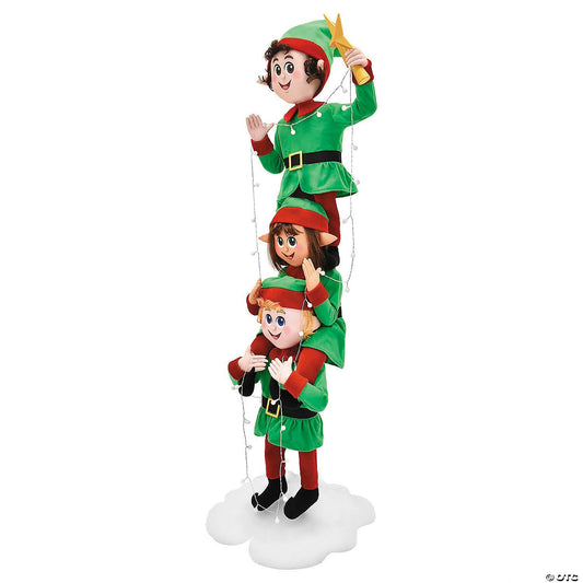 6.5 Ft Elf Stack Animated Lights & Sound Christmas Decoration
