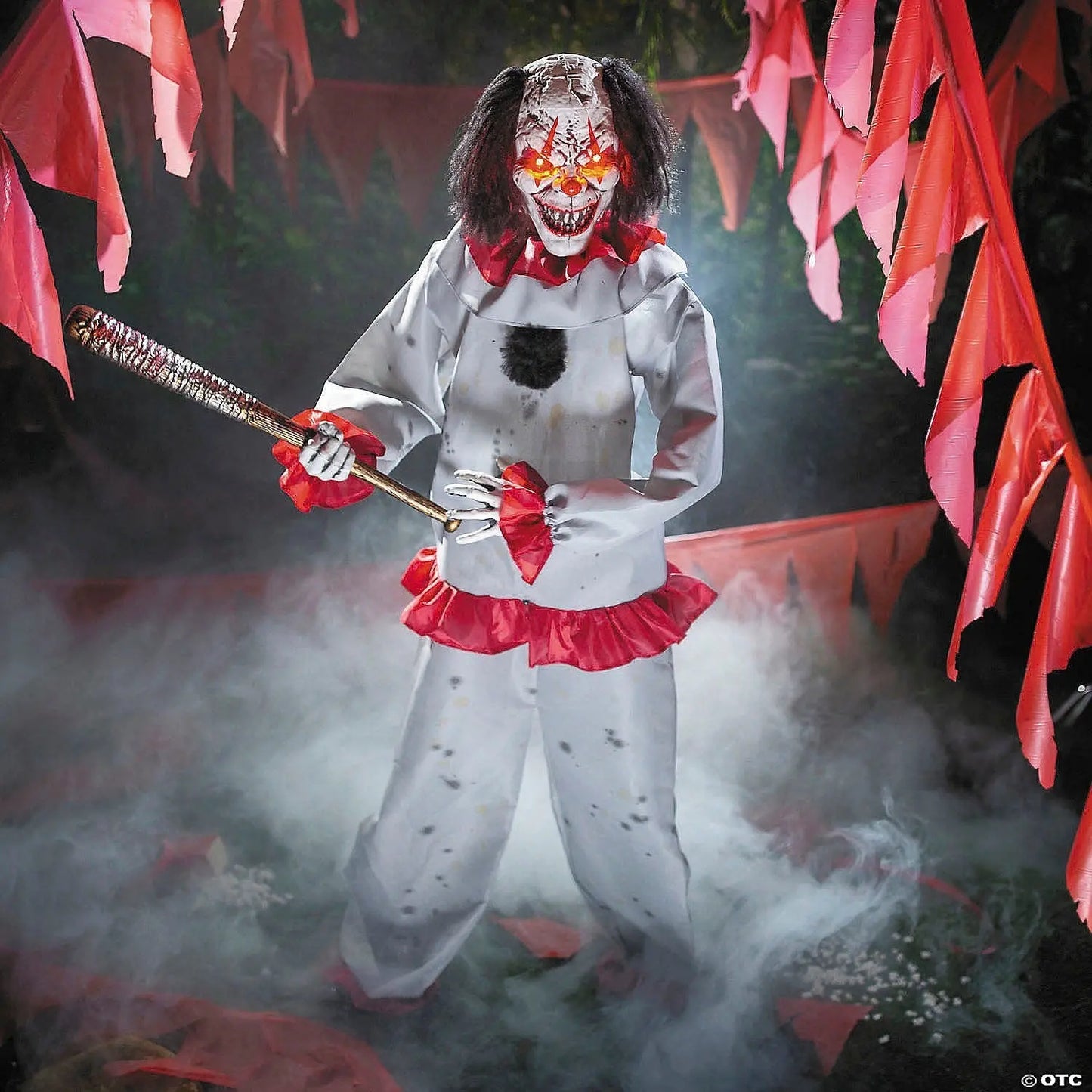 5.8 Ft Evil Animated Clown with Bat