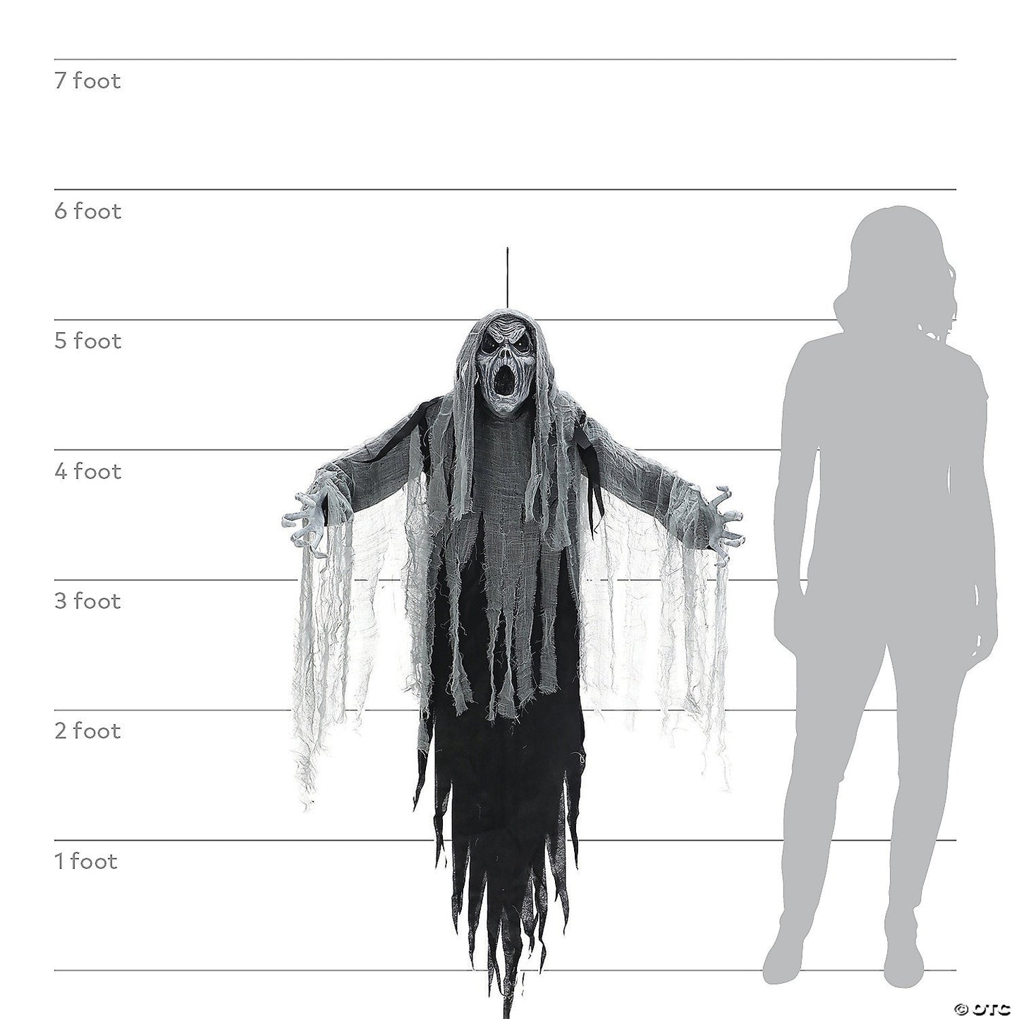 Life Size Ghostly Howling Phantom Animated Halloween Outdoor Decor Haunted Prop