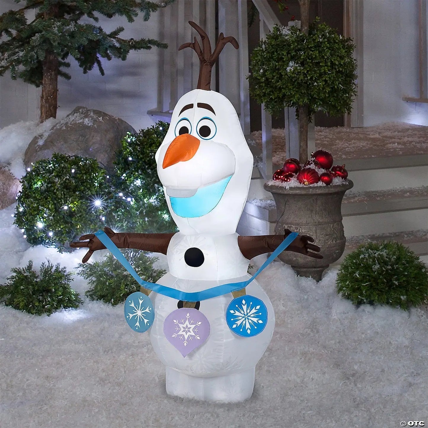 4 Ft Frozen Olaf with Ornaments Inflatable