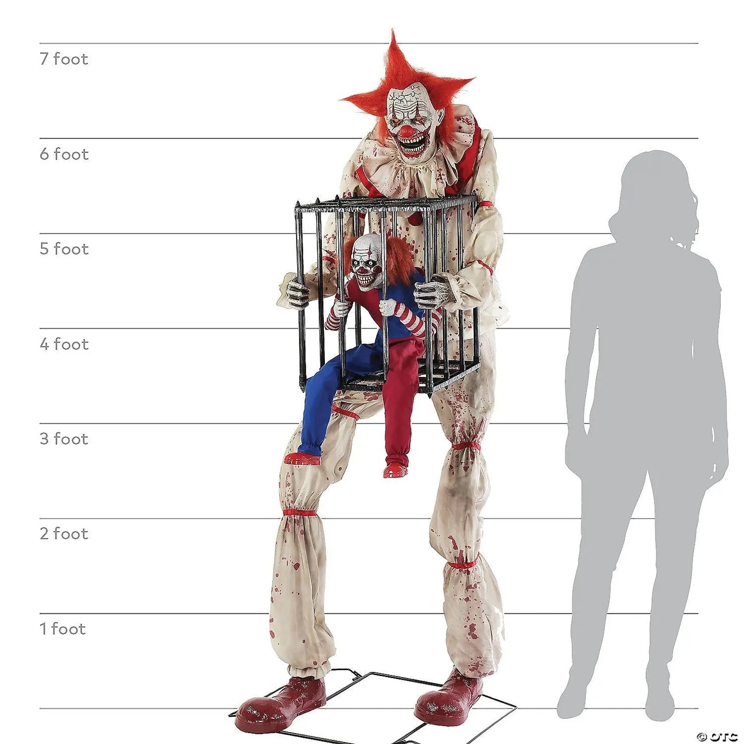 7 Ft Cagey the Clown with Clown Kid