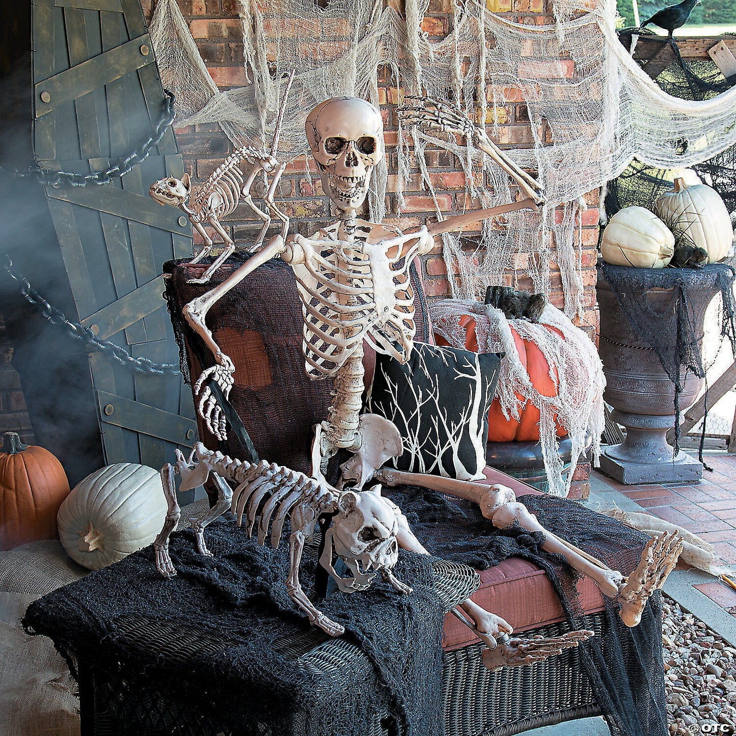 Life Size 5 Ft Posable Skeleton Halloween Outdoor Haunted Decoration Party Prop