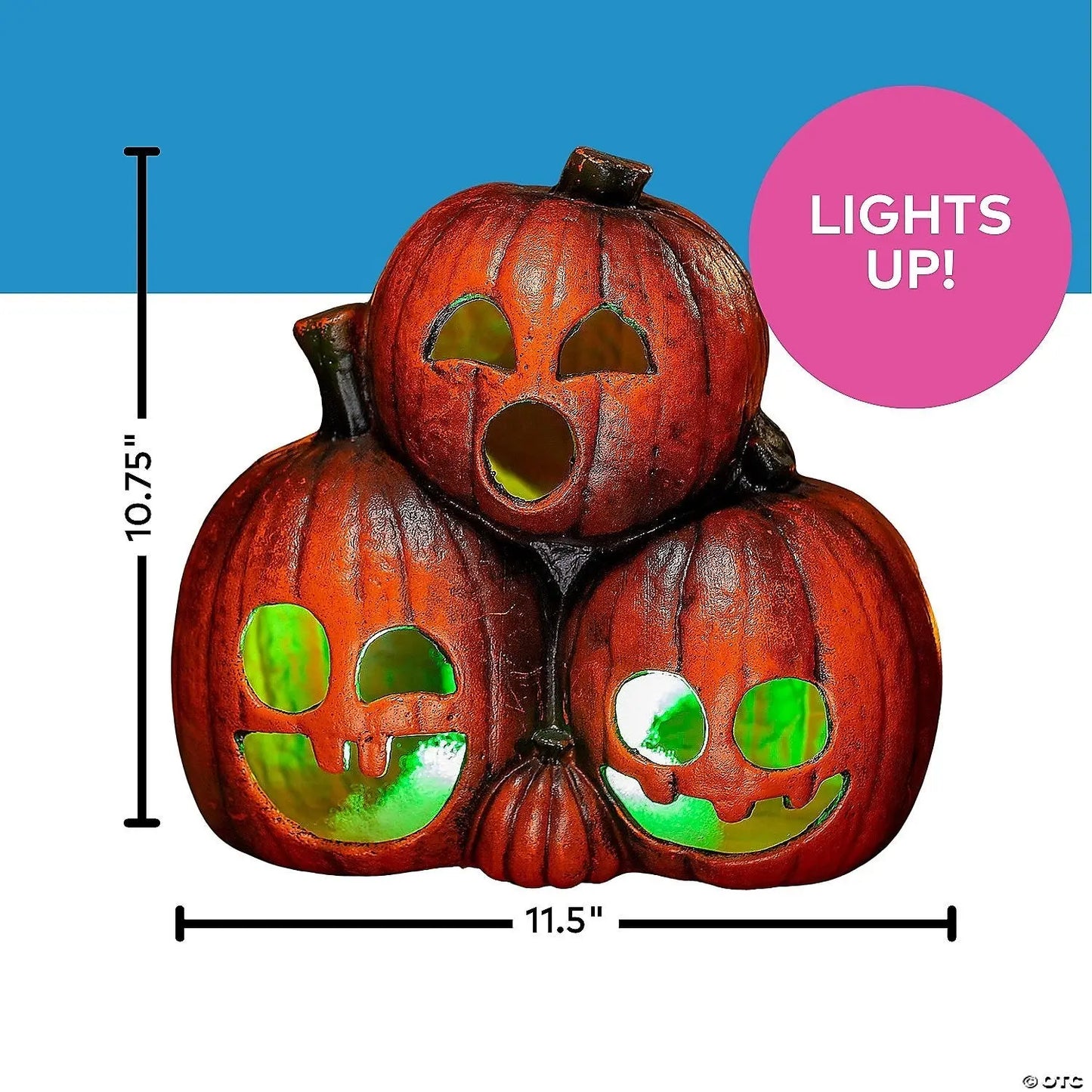 Pumpkin Trio Jack o' Lanterns
