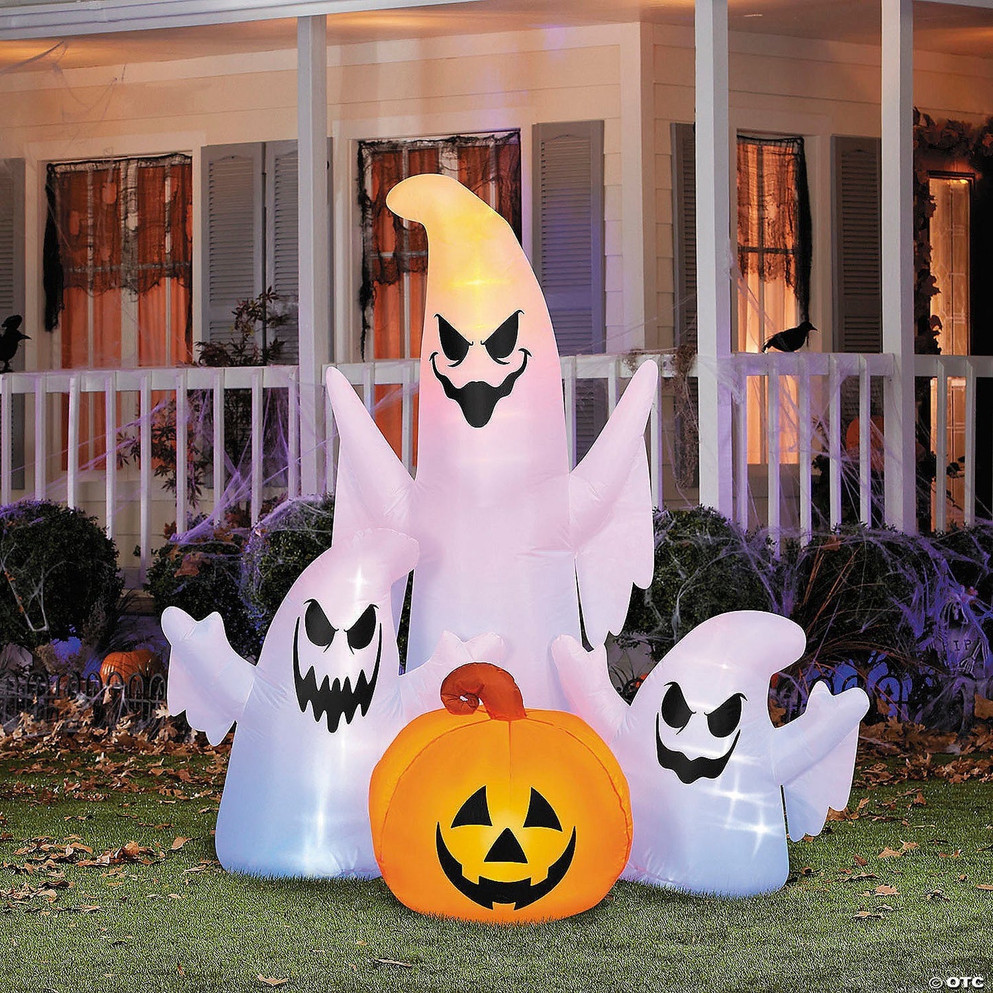 5 Ft Ghost Spirit Pumpkin Inflatable LightShow Rainbow Wave Halloween Yard Prop