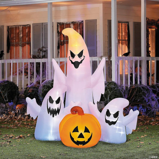 5 Ft Ghost Spirit Pumpkin LightShow Rainbow Wave Inflatable