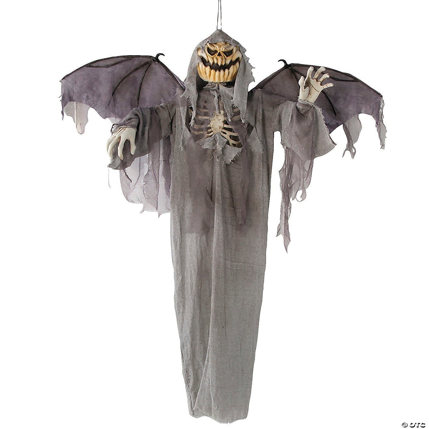 5 Ft Animated Jack Lantern Spirit Pumpkin w Wings Halloween Haunt Graveyard Prop