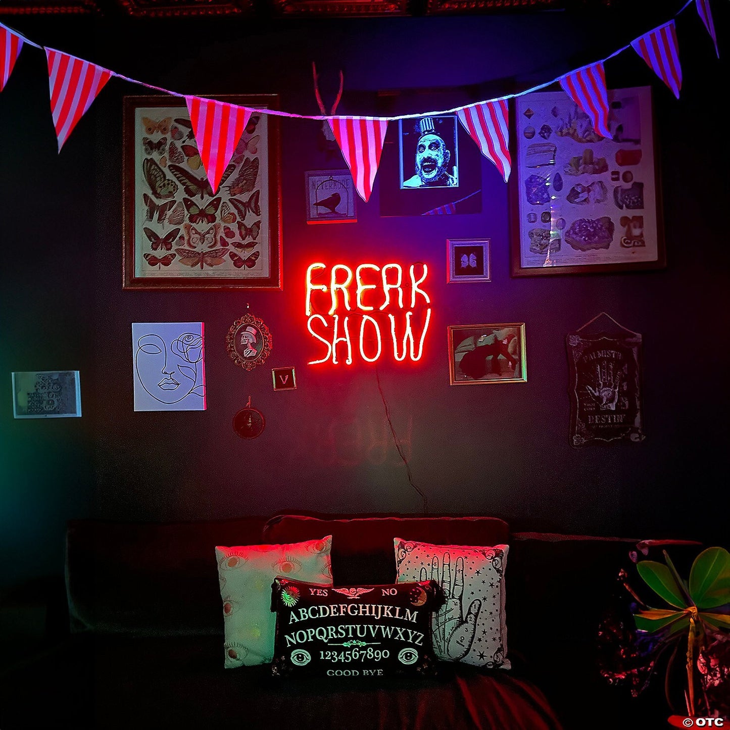 24" Lighted Neon FREAK SHOW Sign LED Halloween Decor Outdoor Haunt Prop Circus