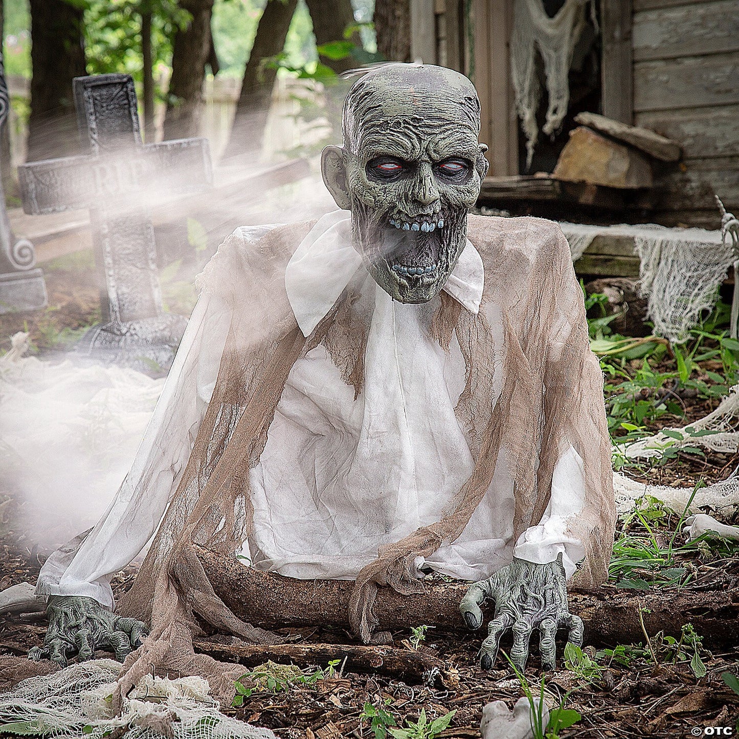 Gaseous Zombie Animated w 1000 Watt Fog Machine Halloween Haunted Prop Outdoor
