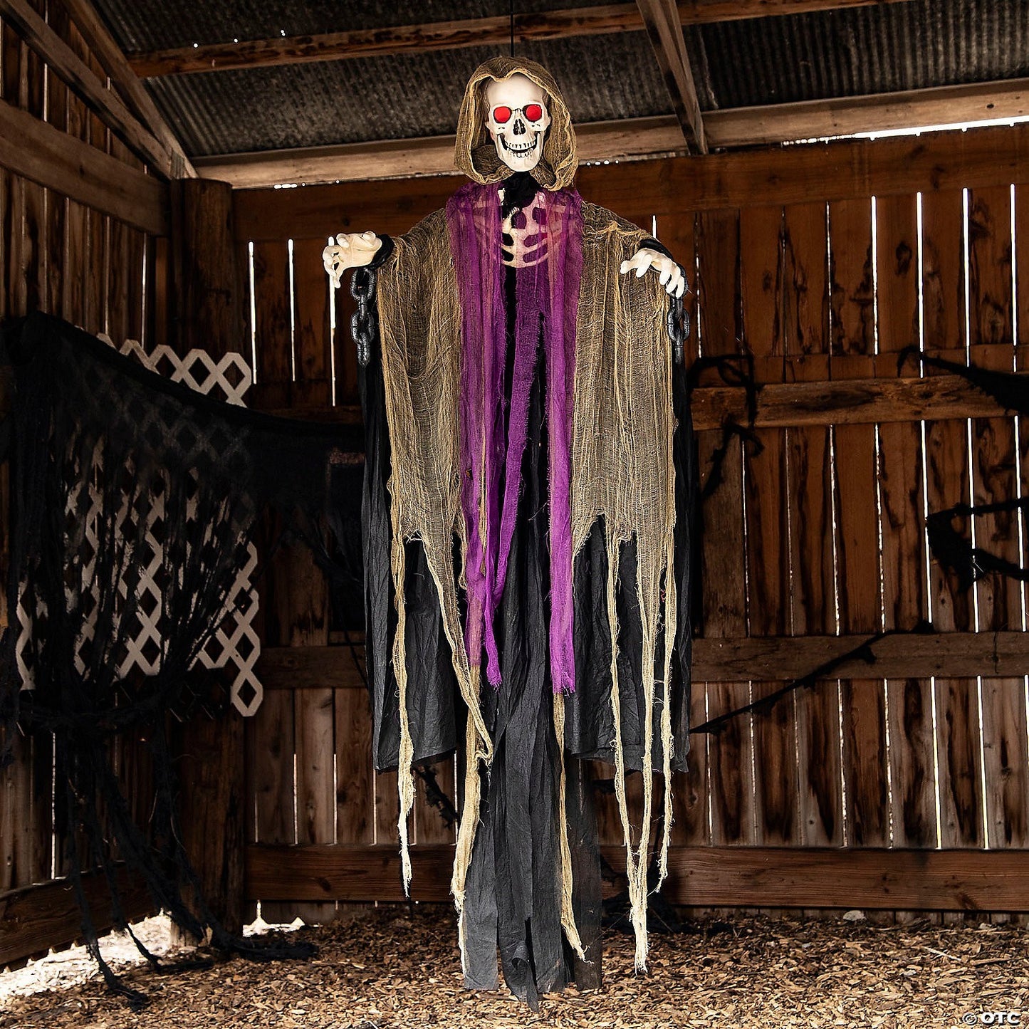 LifeSize Skeletal Reaper Animated Halloween Decoration Outdoor Haunt Yard Prop
