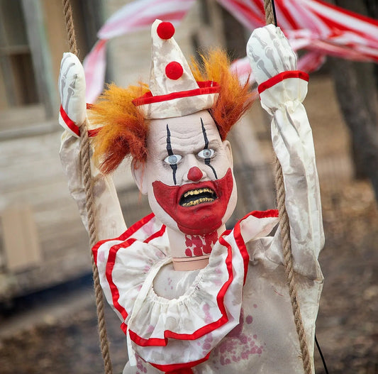 Happy Swinging Evil Clown Animated Prop