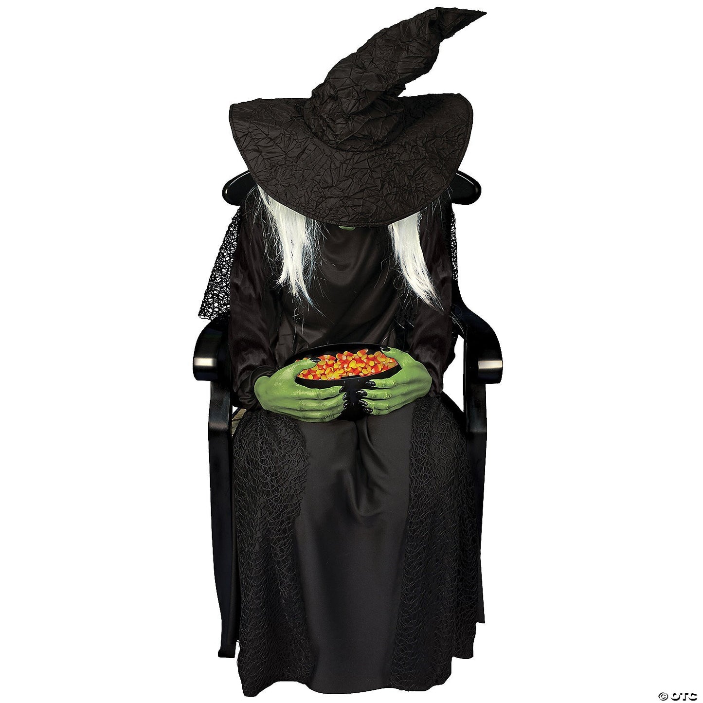Sitting Witch Greeter Animatronic Halloween Decoration Haunted Prop Outdoor