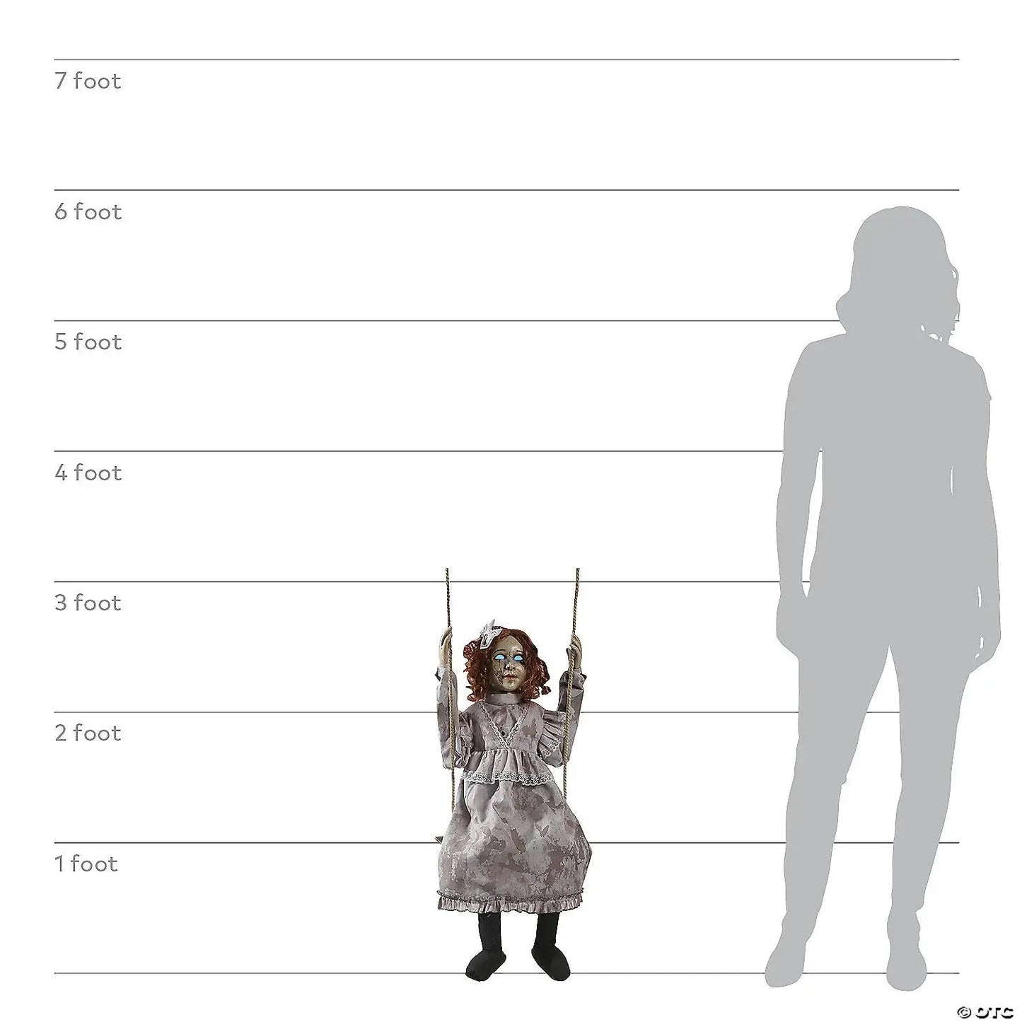 30" Swinging Decrepit Evil Doll